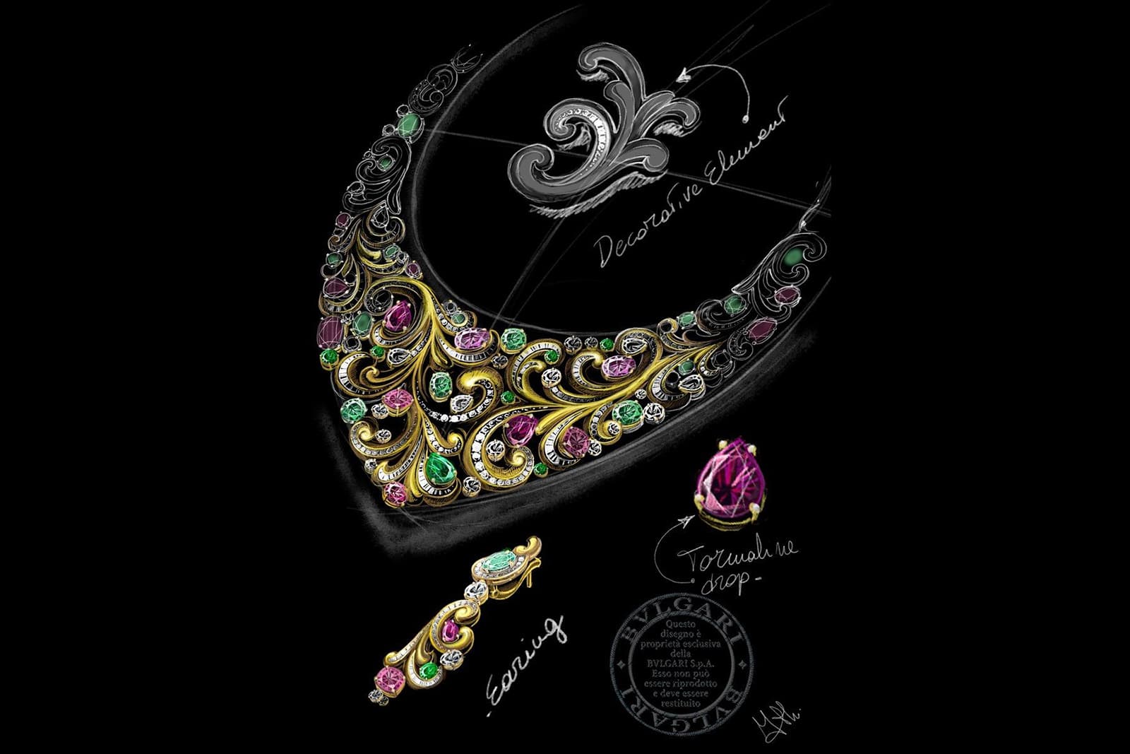  It took almost 1,000 hours to combine all the elements of the Lady Arabesque necklace into a harmonious whole