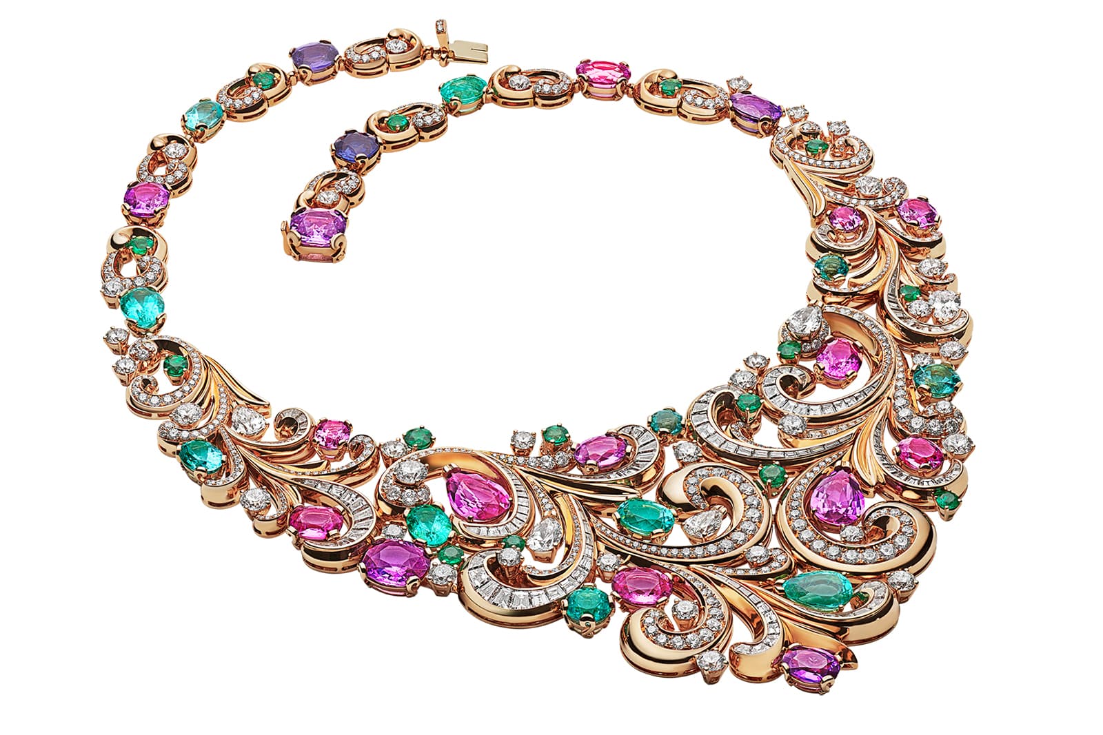  The Lady Arabesque necklace features unexpected shapes and bold combinations of colours 