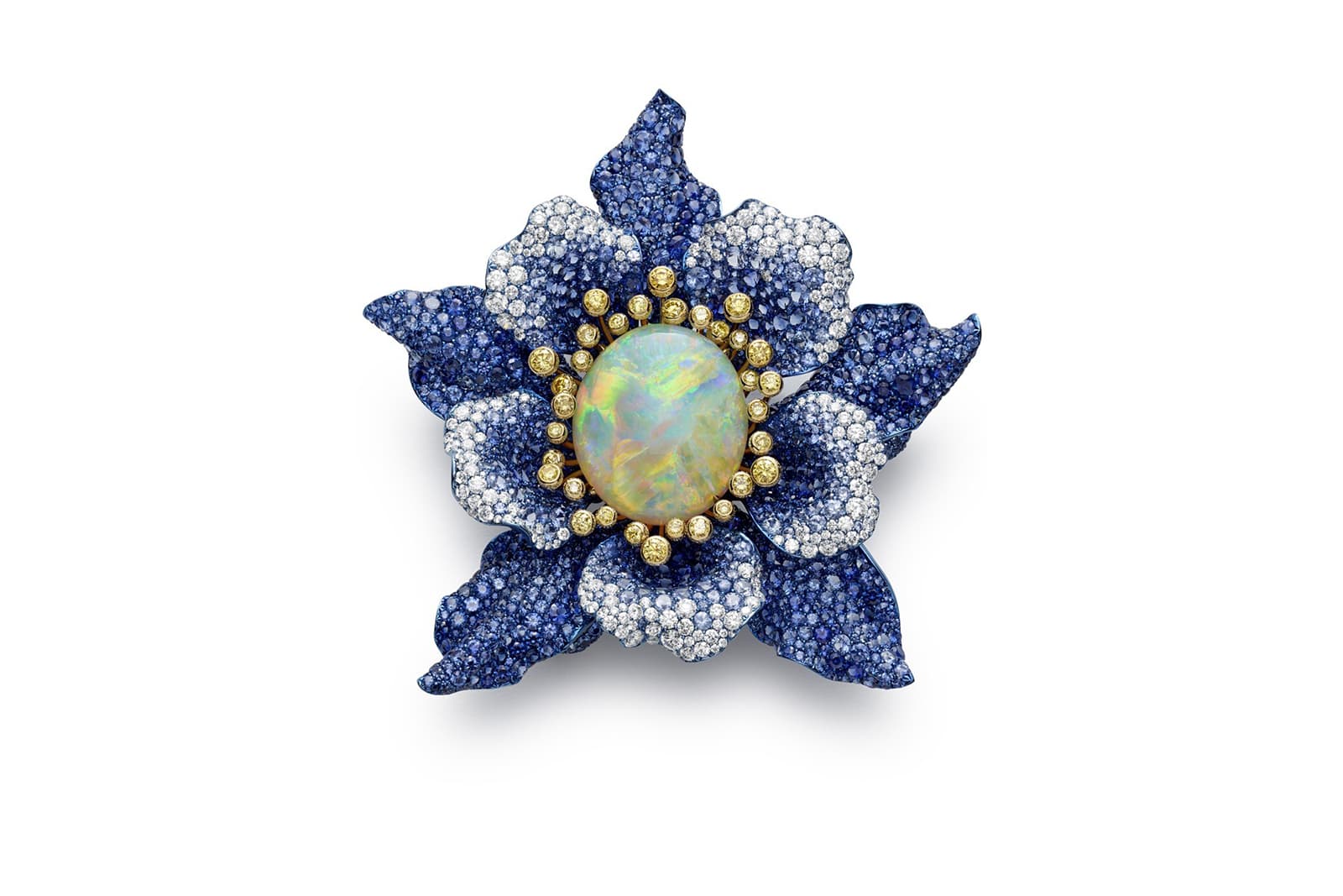  Chopard Happy Floral brooch with an opal centre stone 