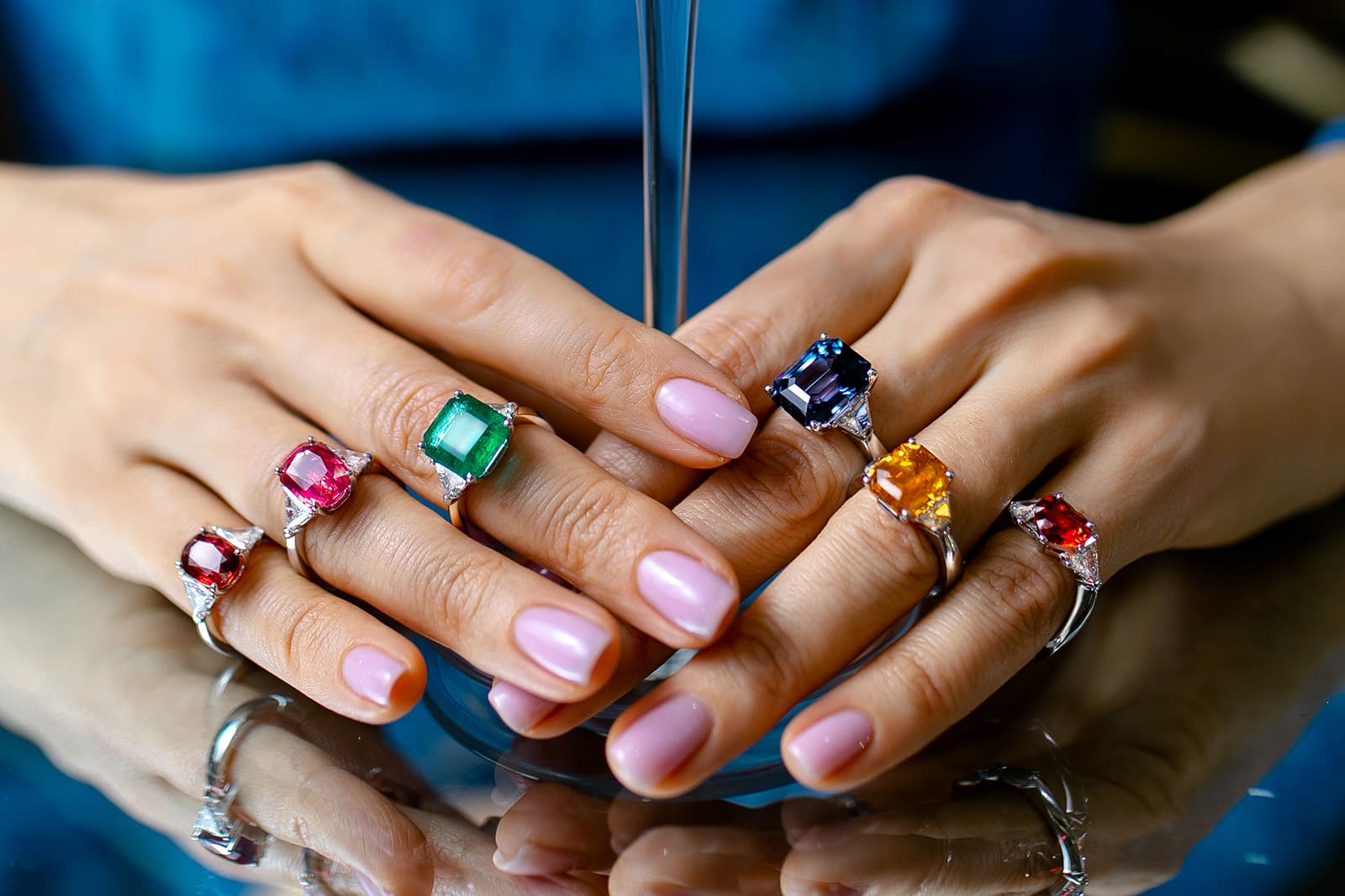  Podnebesnaya and Podnebesny rings from the Mish-Mish collection with precious and semi-precious stones