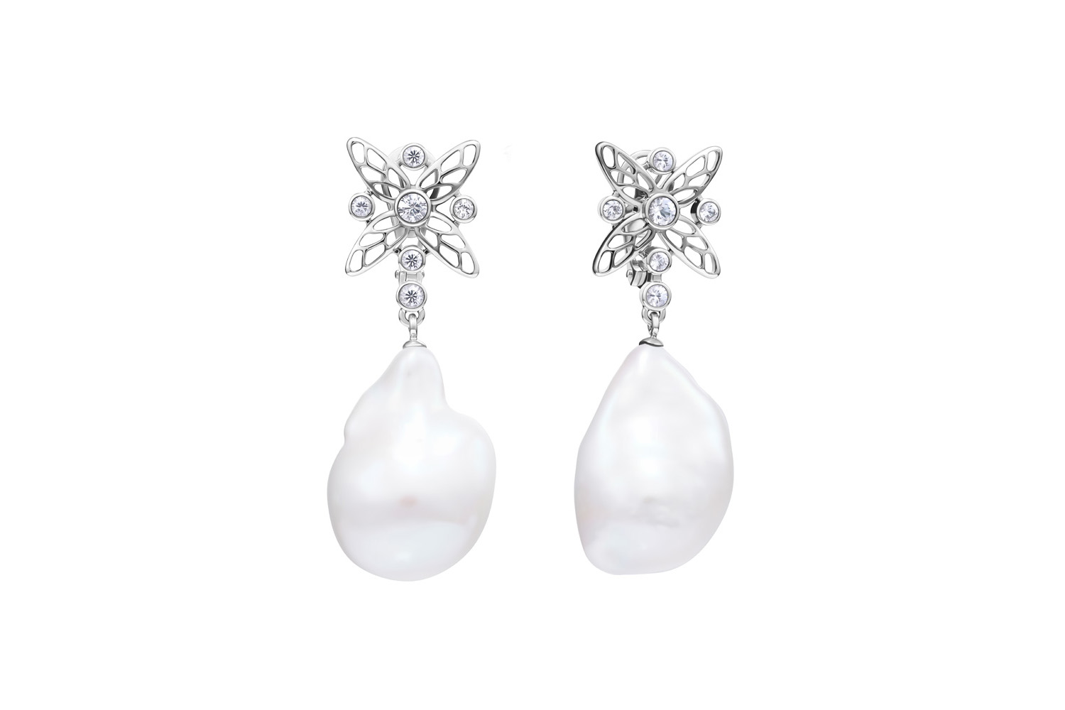  Natasha Libelle earrings with baroque pearls and diamonds