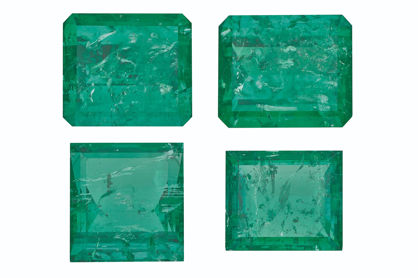 A group of four Colombian emeralds that sold at Christie's for more than US $500,000