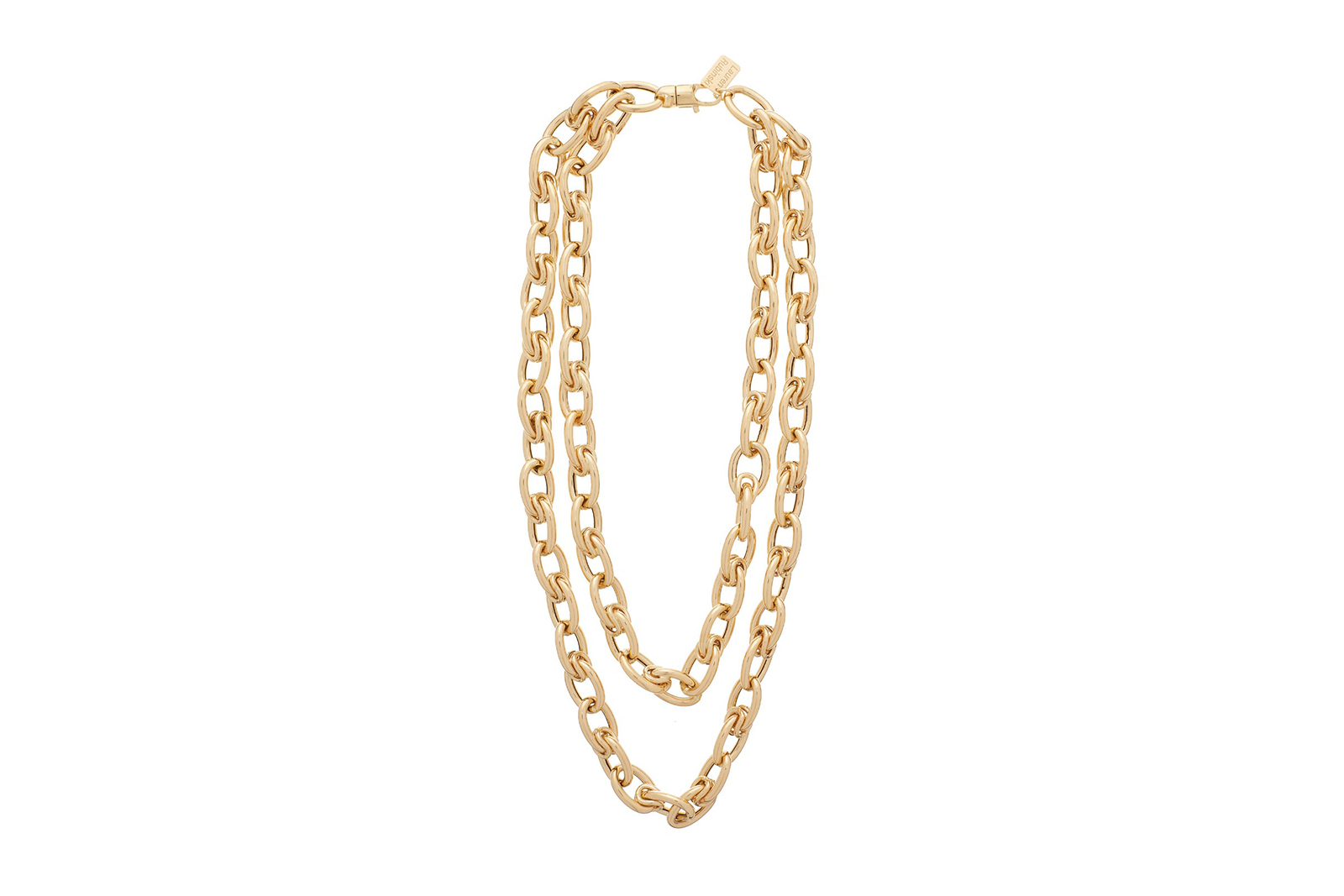  A double-layered 14k yellow gold chain necklace by Lauren Rubinski 
