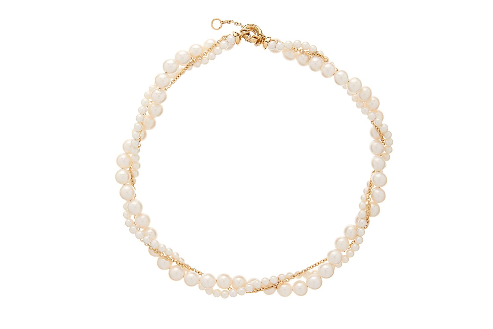  Yvonne Leon pearl torsade necklace with 18k yellow gold