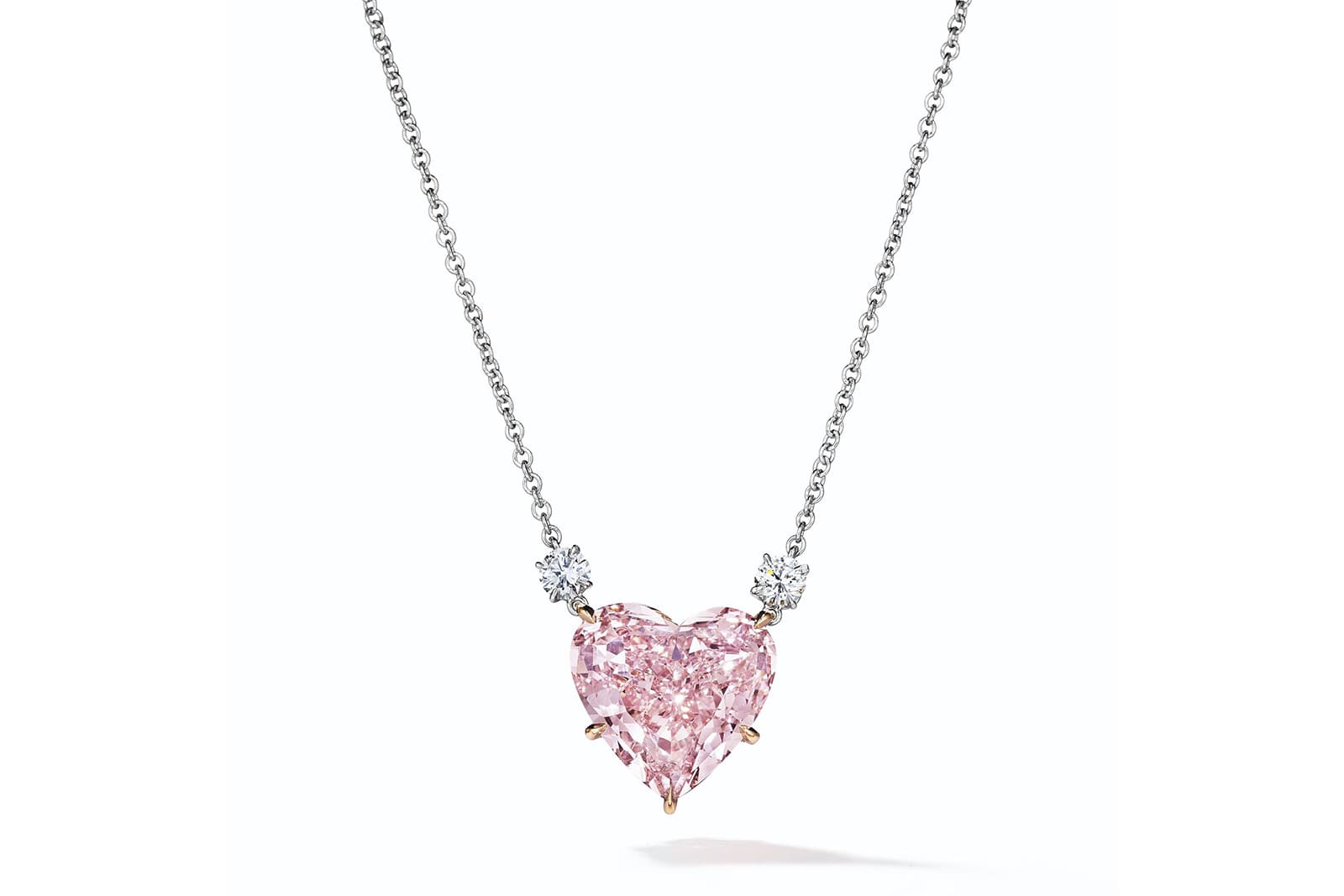 A heart-shaped pink diamond of 15.56 carats sold by Christie’s in 2018