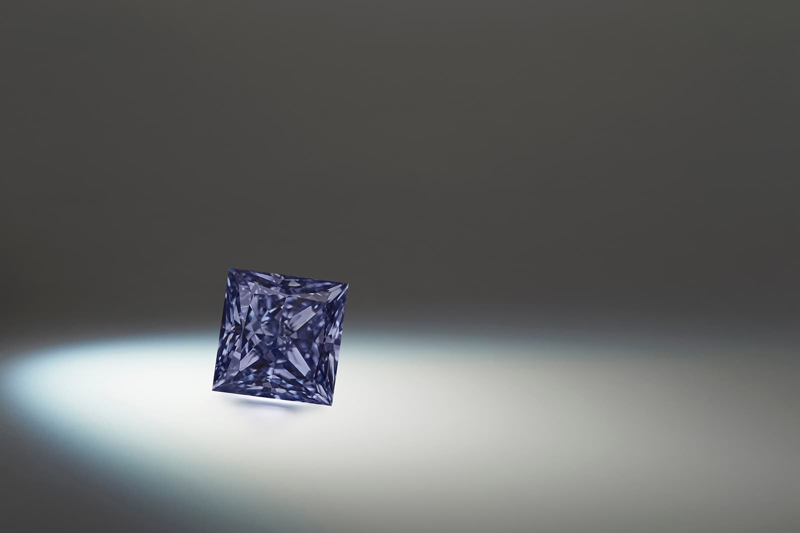  The Argyle Emrys, a 0.43 carat princess shaped Fancy Deep Grayish Violet-ish Blue diamond from the 2020 Argyle Pink Diamond Tender