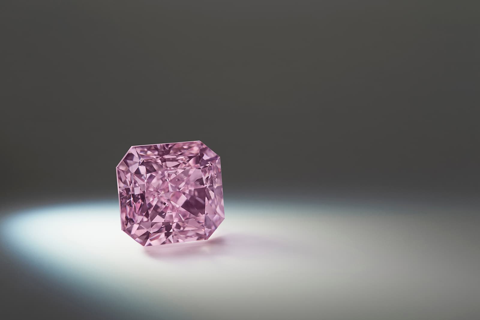  The Argyle Ethereal, a 2.45 carat square radiant-shaped Fancy Intense Purple-Pink diamond from the 2020 Argyle Pink Diamond Tender