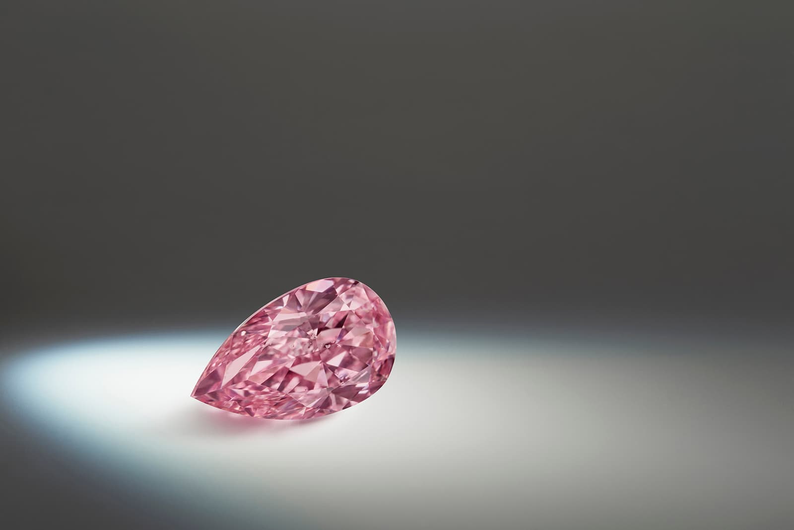 The Argyle Sakura, a 1.84 carat pear-shaped Fancy Vivid Purplish Pink diamond from the 2020 Argyle Pink Diamond Tender