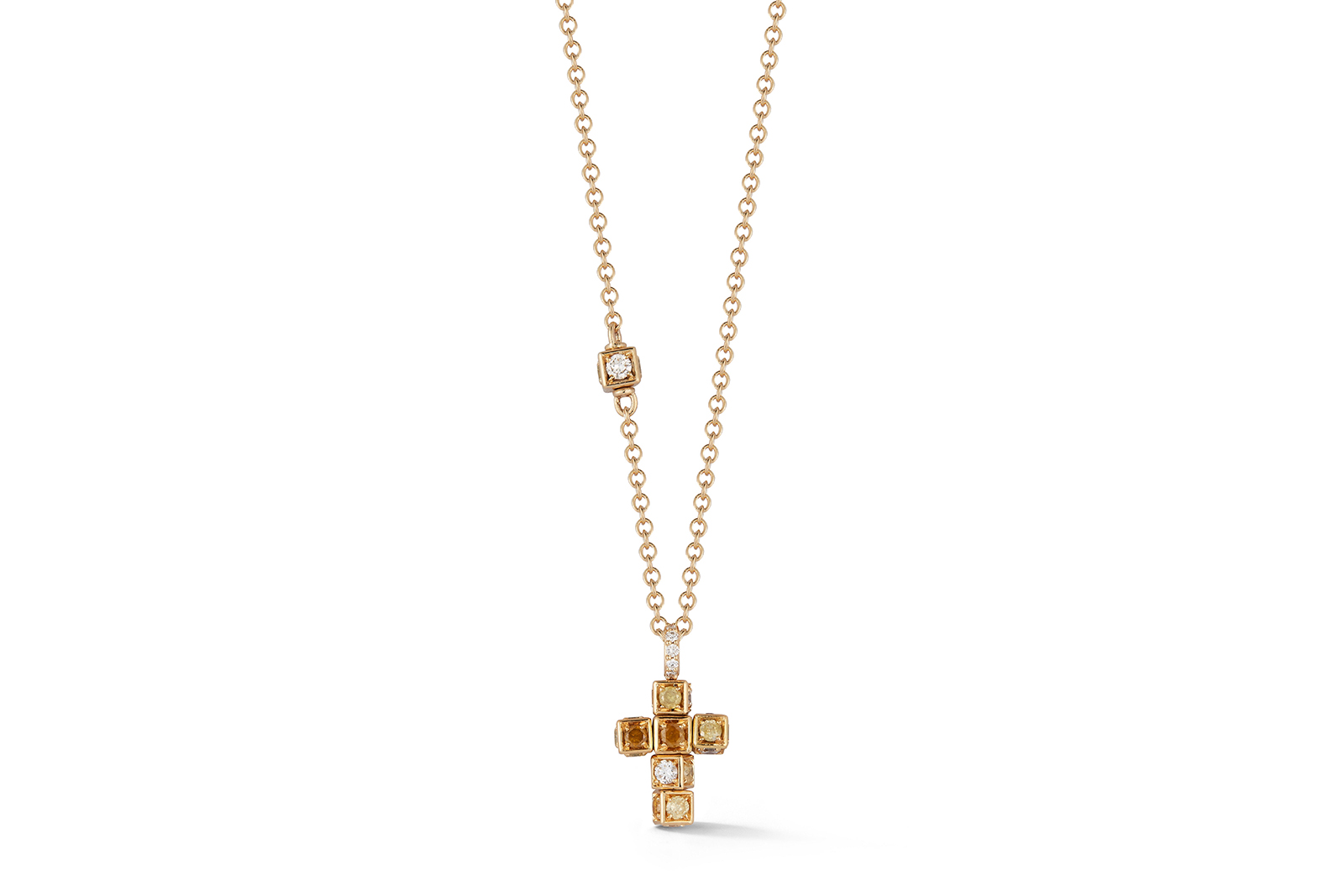  Miseno rose gold and diamonds cross necklace from Faro collection 