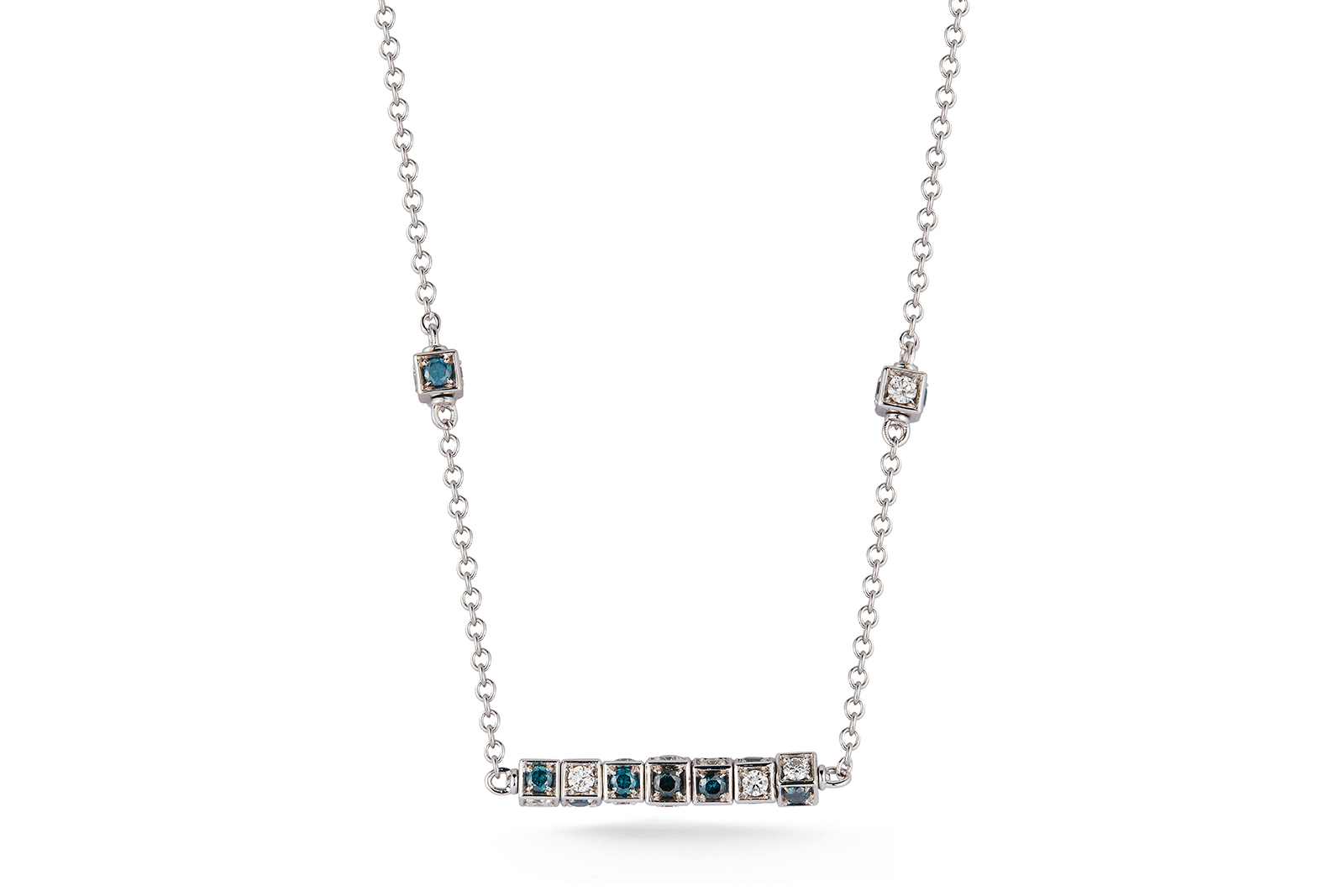  Miseno white gold, diamonds and sapphires necklace from Faro collection 