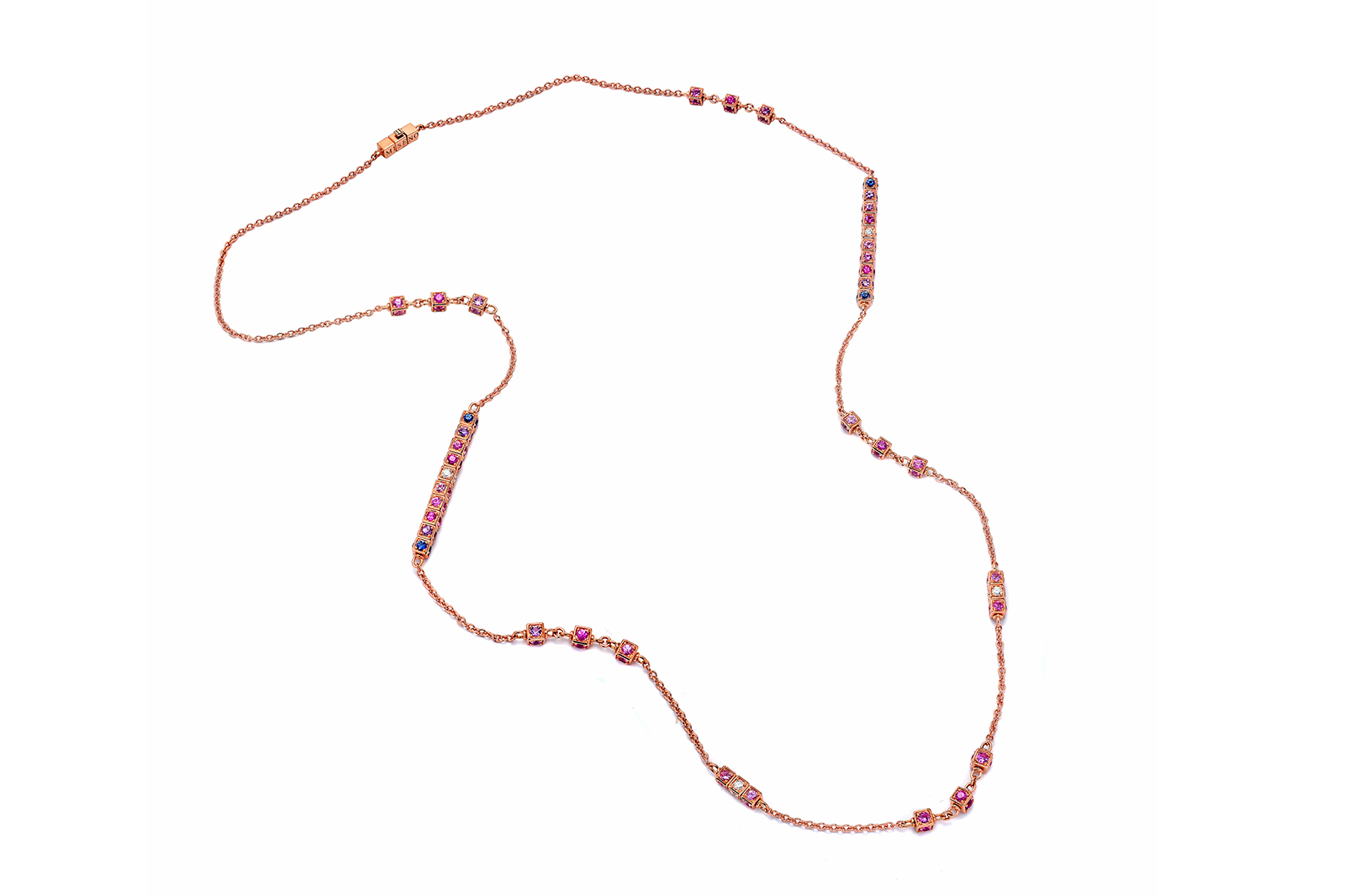 Miseno rose gold and sapphire necklace from Faro collection 