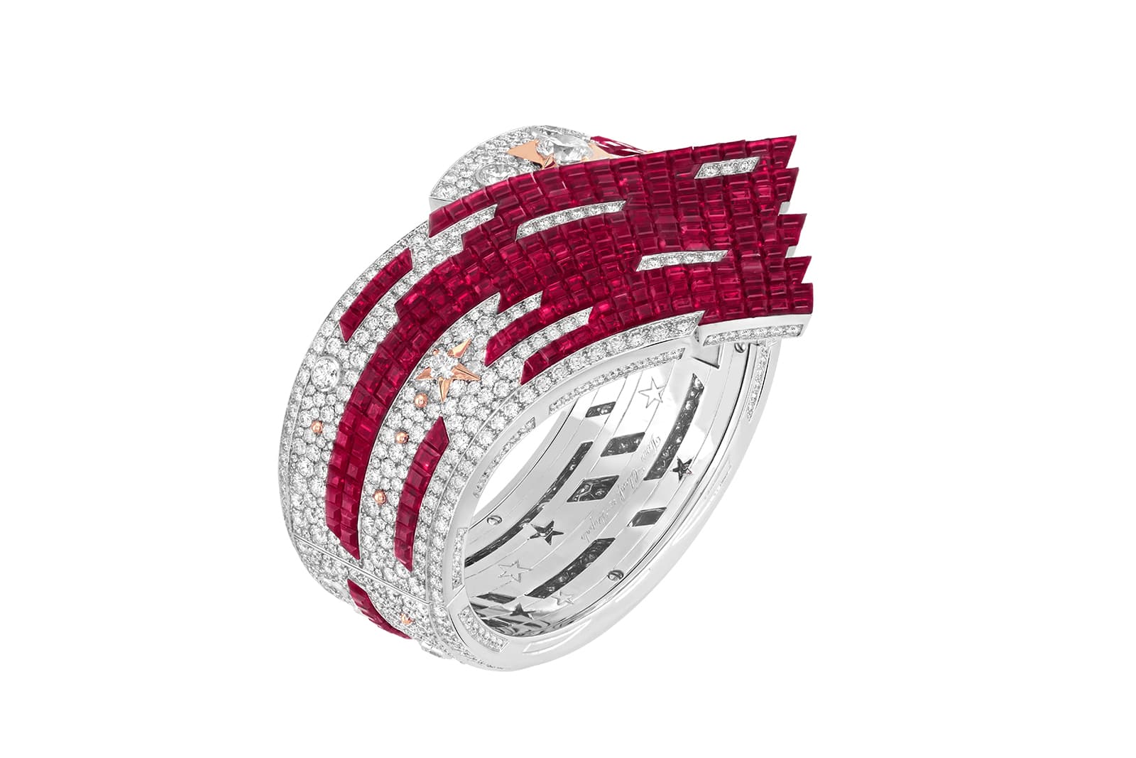 Van Cleef & Arpels Ison bracelet with Mystery Set rubies and diamonds from the Sous les Étoiles High Jewellery collection