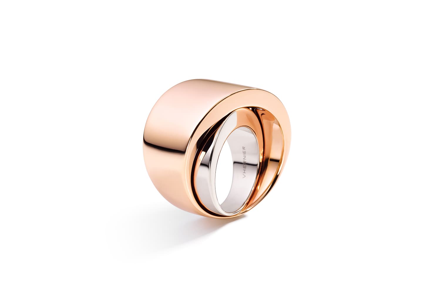  Vhernier Tourbillon ring in rose and white gold 
