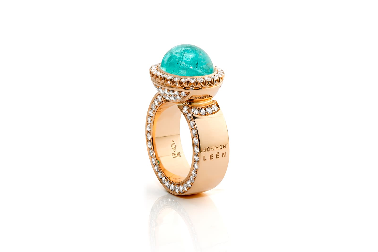  Jochen Leën Calypso ring with Paraiba tourmaline and diamonds 