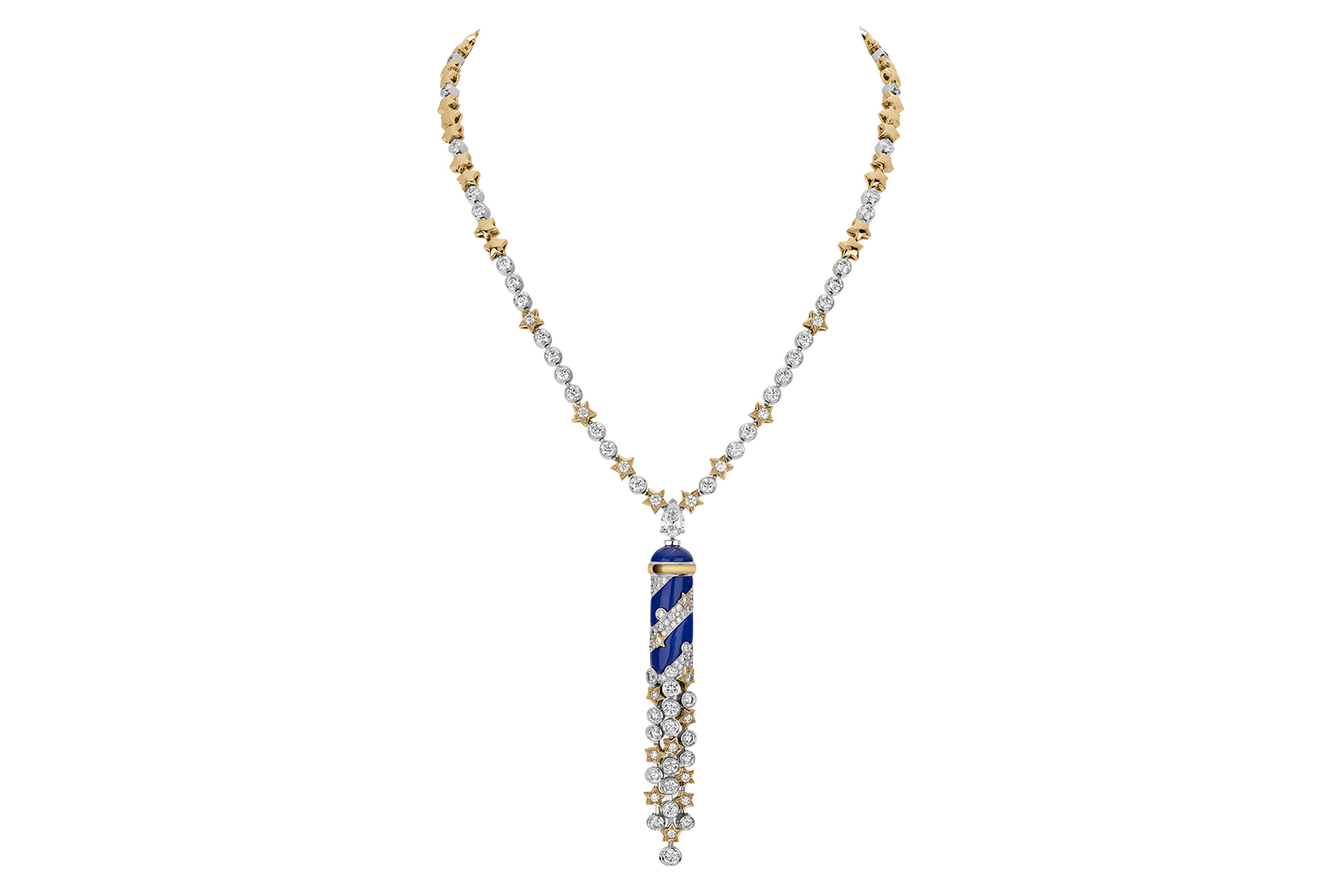  Chanel Escale à Venise High Jewellery Collection Volute Marine necklace in white gold, yellow gold, diamonds and lapis lazuli 