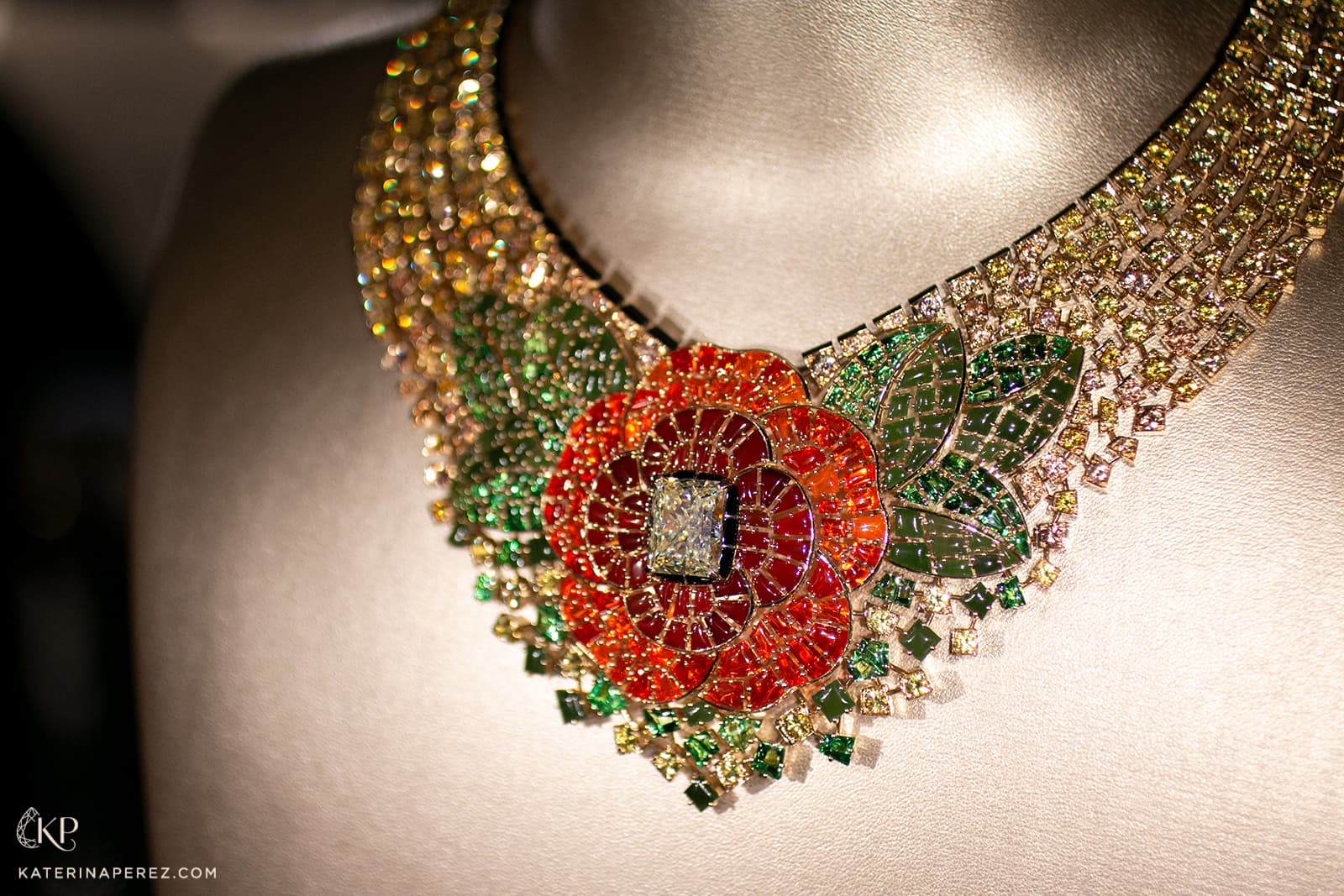  The Camélia Byzantin necklace from the Chanel Escale à Venise High Jewellery Collection is inspired by the Murano glass traditions of Venice 