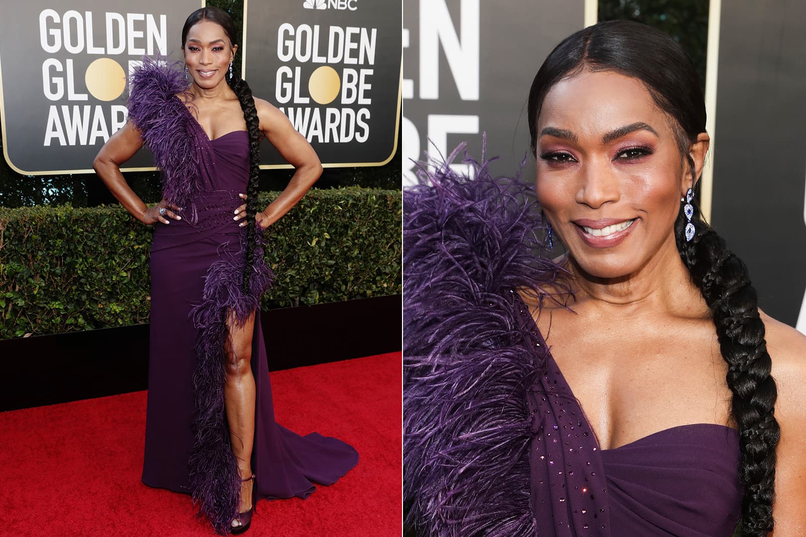   Angela Bassett in Graziela Gems earrings in blue rhodium with sapphires and diamonds, as well as an indicolite and coloured titanium ring