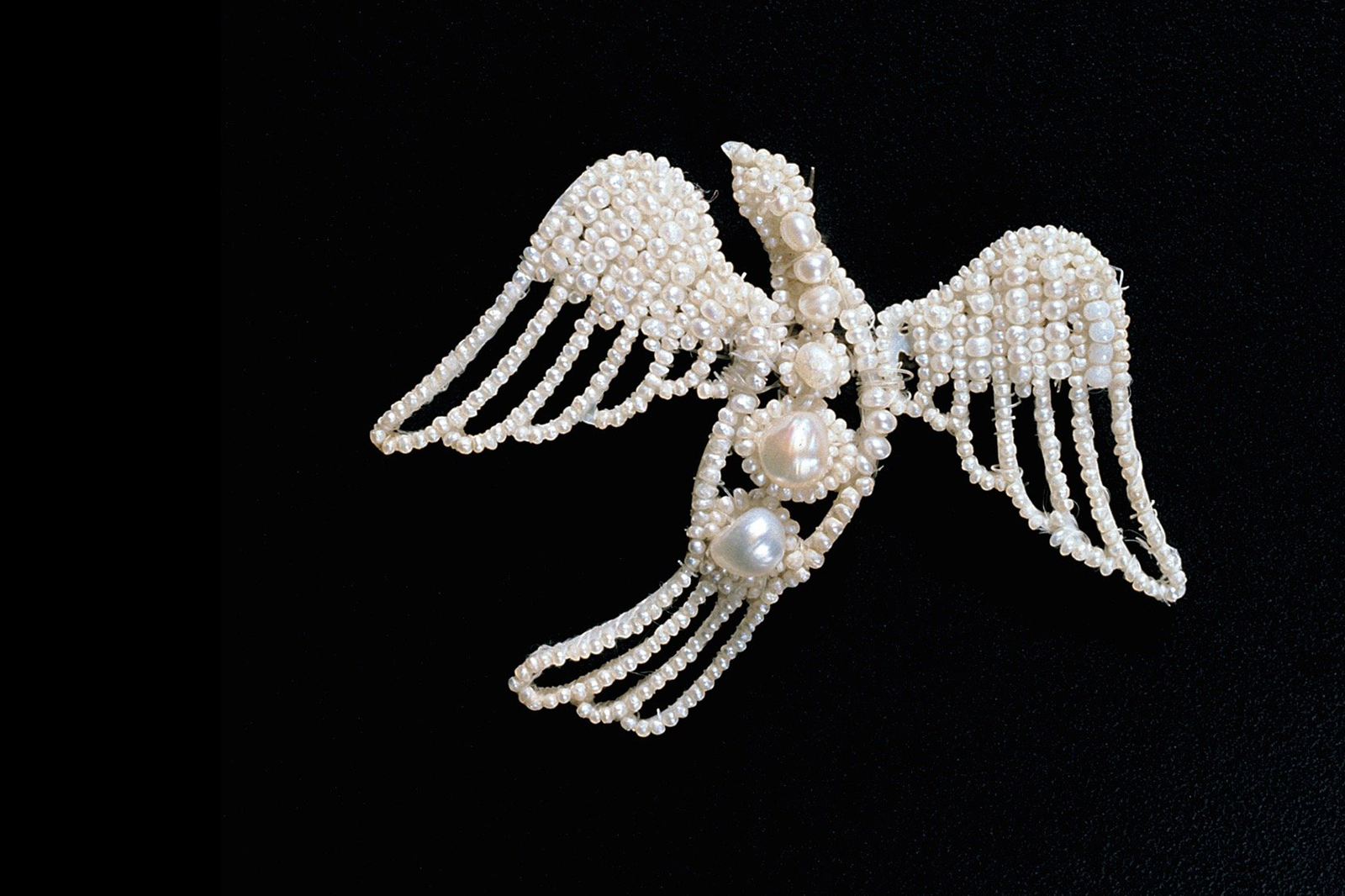 The pearl dove brooch worn by Martha Washington, the wife of George Washington, the first President of the United States