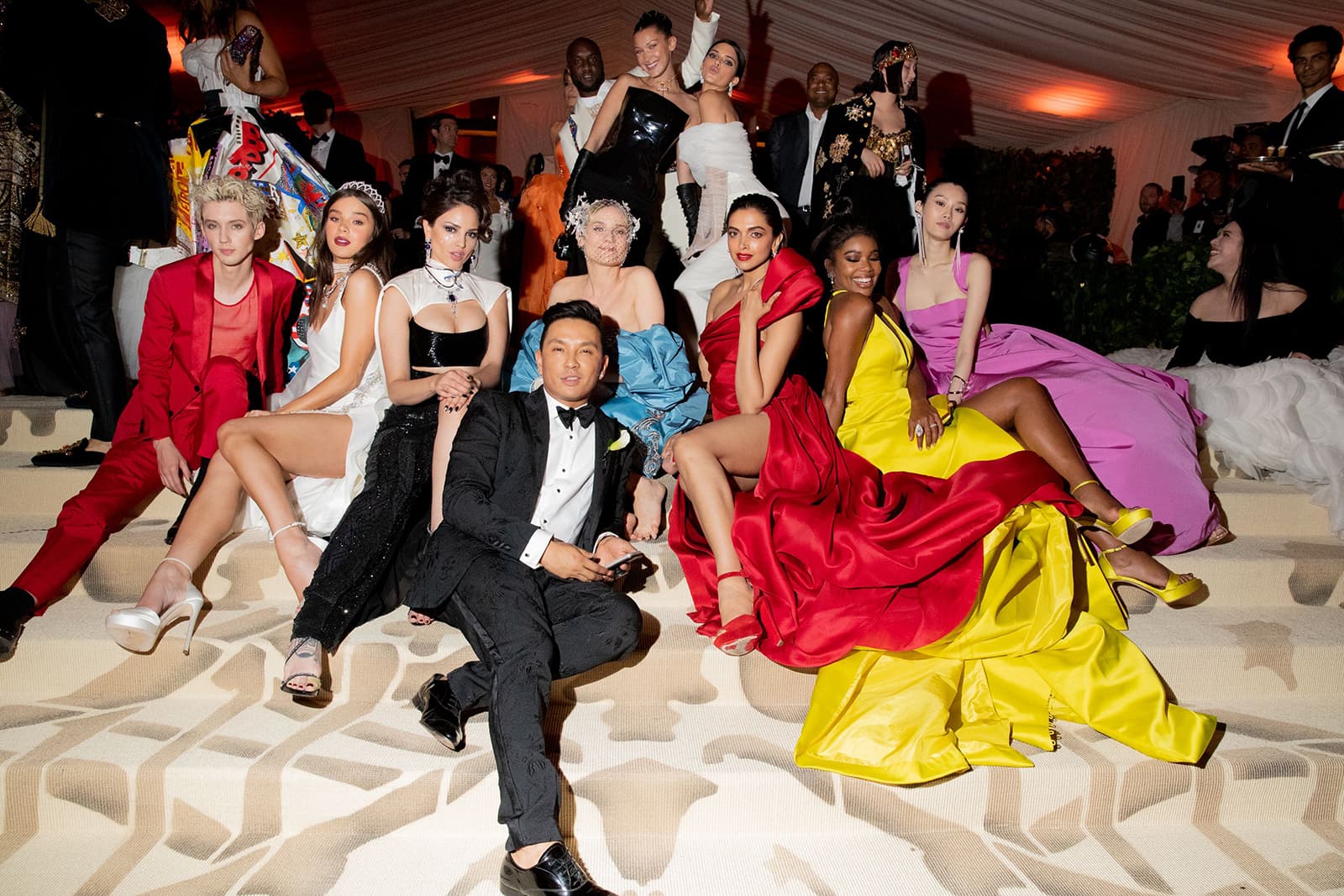 TASAKI creative director Prabal Gurung on the Met Gala red carpet with famous models and muses