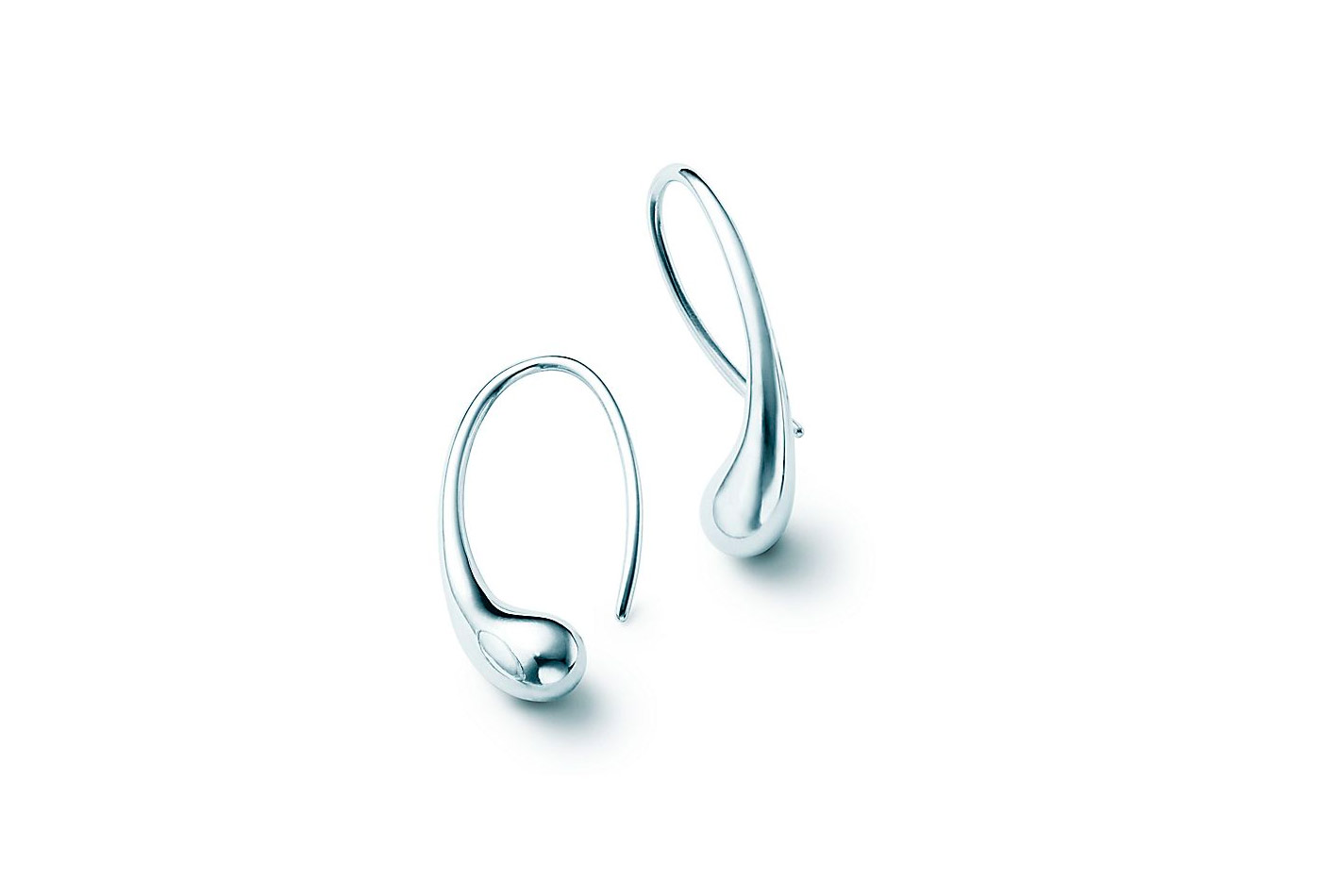  Elsa Peretti Teardrop hoop earrings in sterling silver for Tiffany & Co. 
