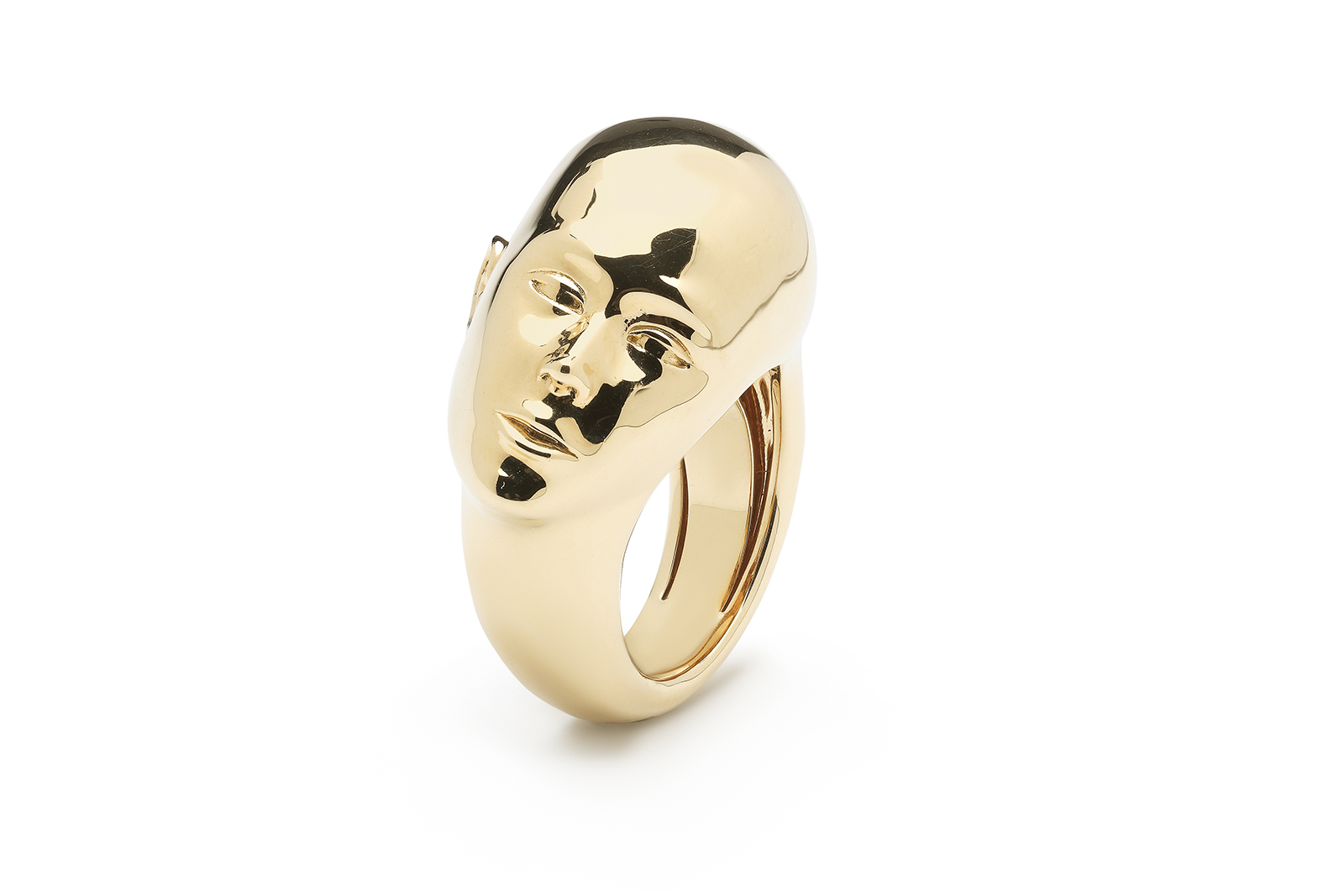  Bibi van der Velden Big Faces ring in 18k yellow gold 