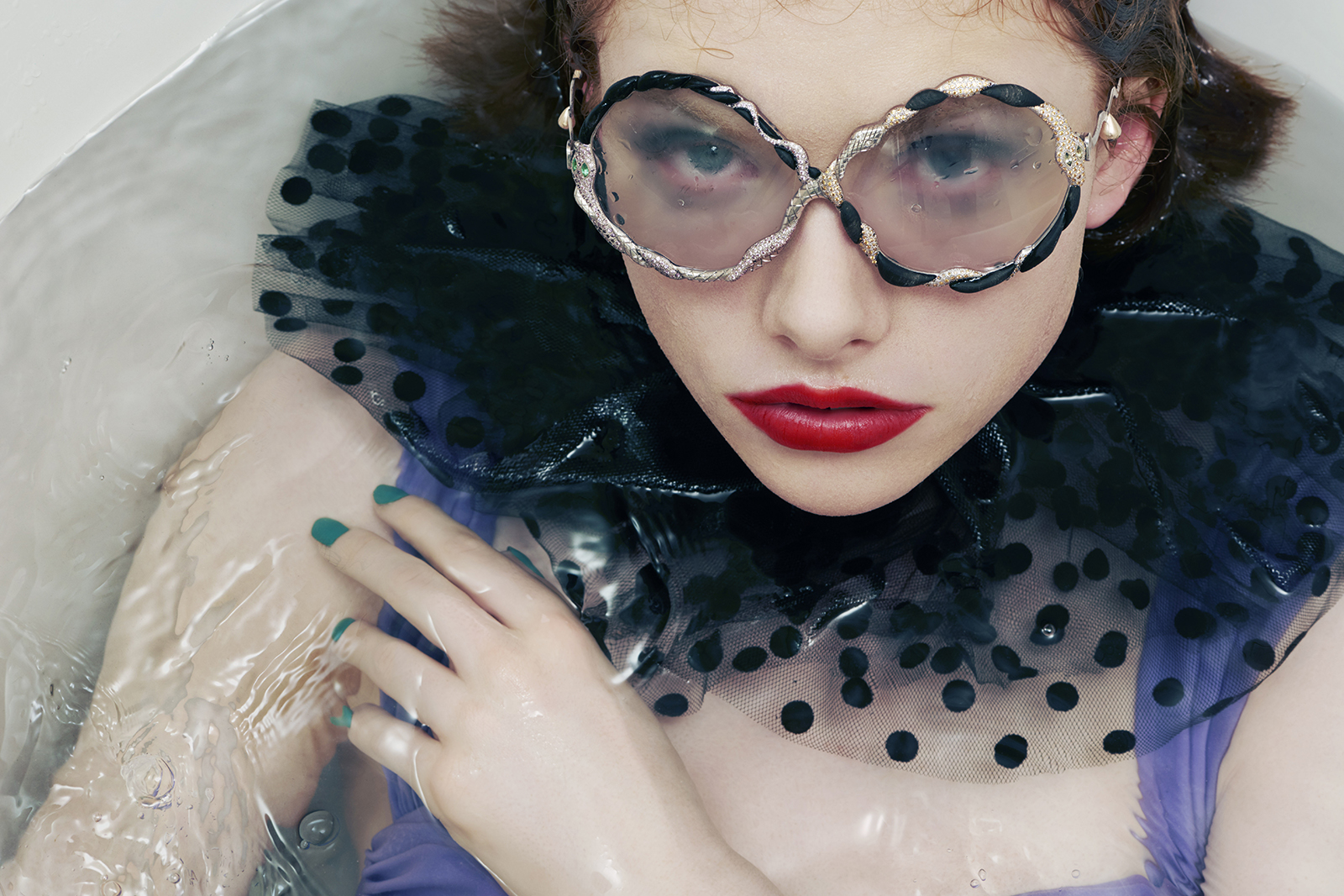  Francis de Lara Three Serpents eyewear with sapphires, emeralds, diamonds and ebony wood