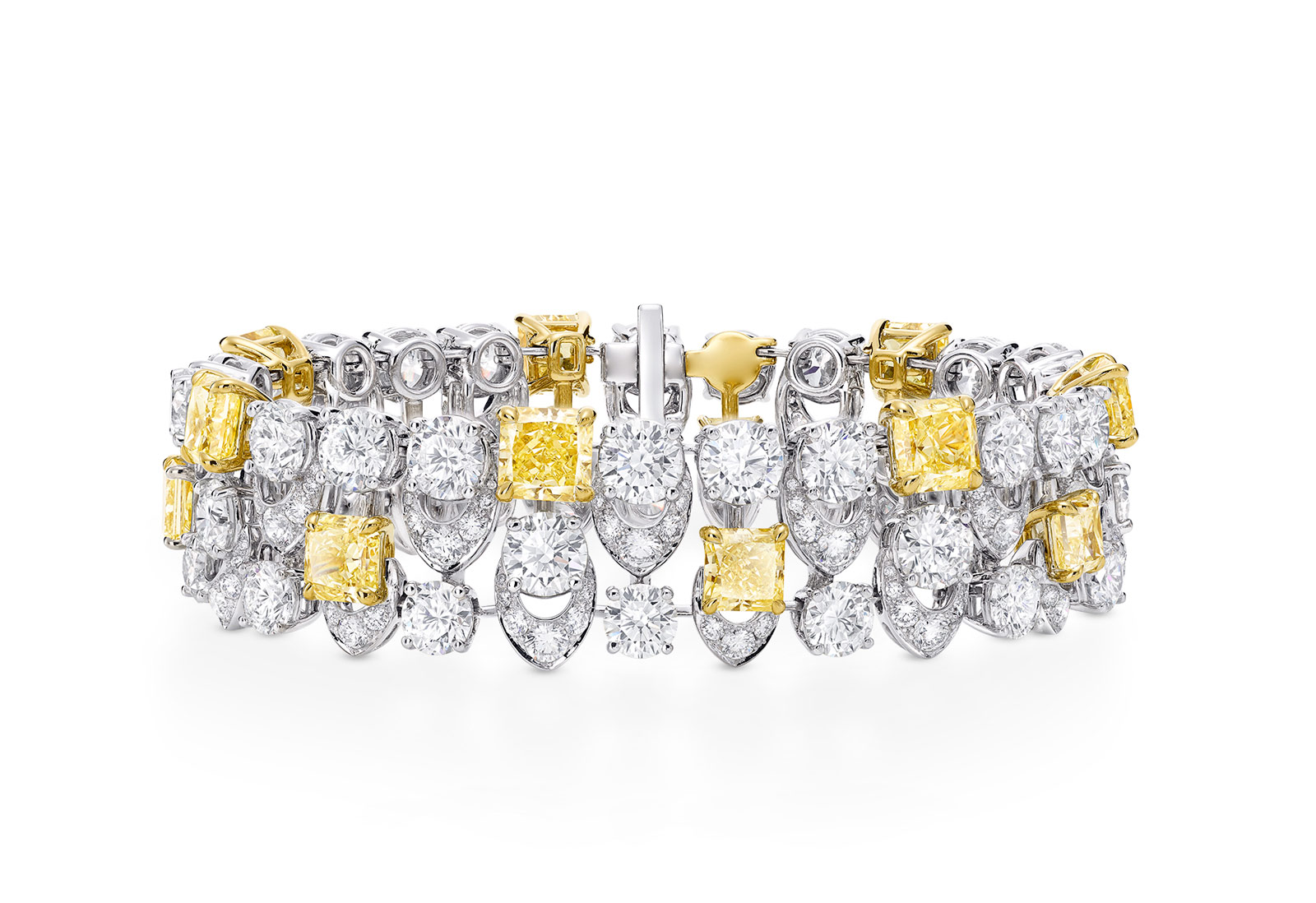  Colourless and yellow diamond bracelet from the Graff Tribal High Jewellery Collection