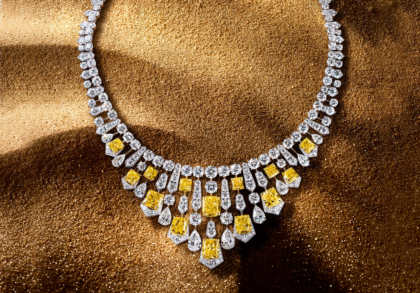  A necklace with 98 carats of yellow and white diamonds from the Graff Tribal High Jewellery Collection