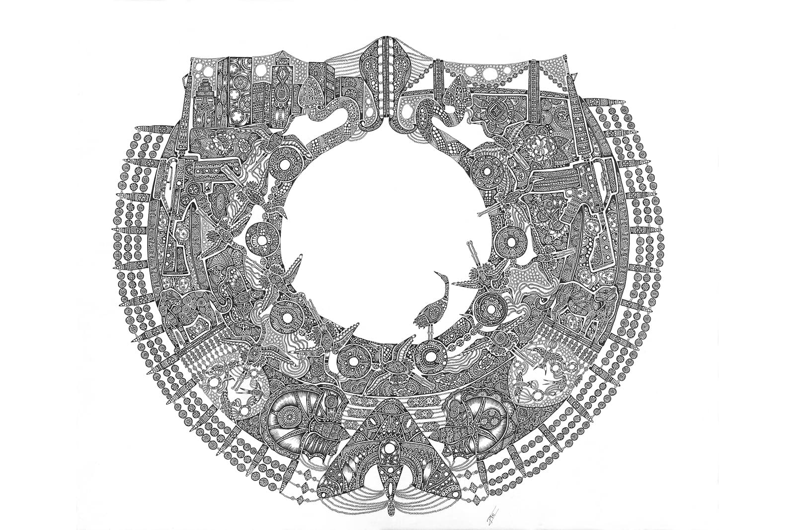 'EightB' drawing by Emeline Piot on canvas 