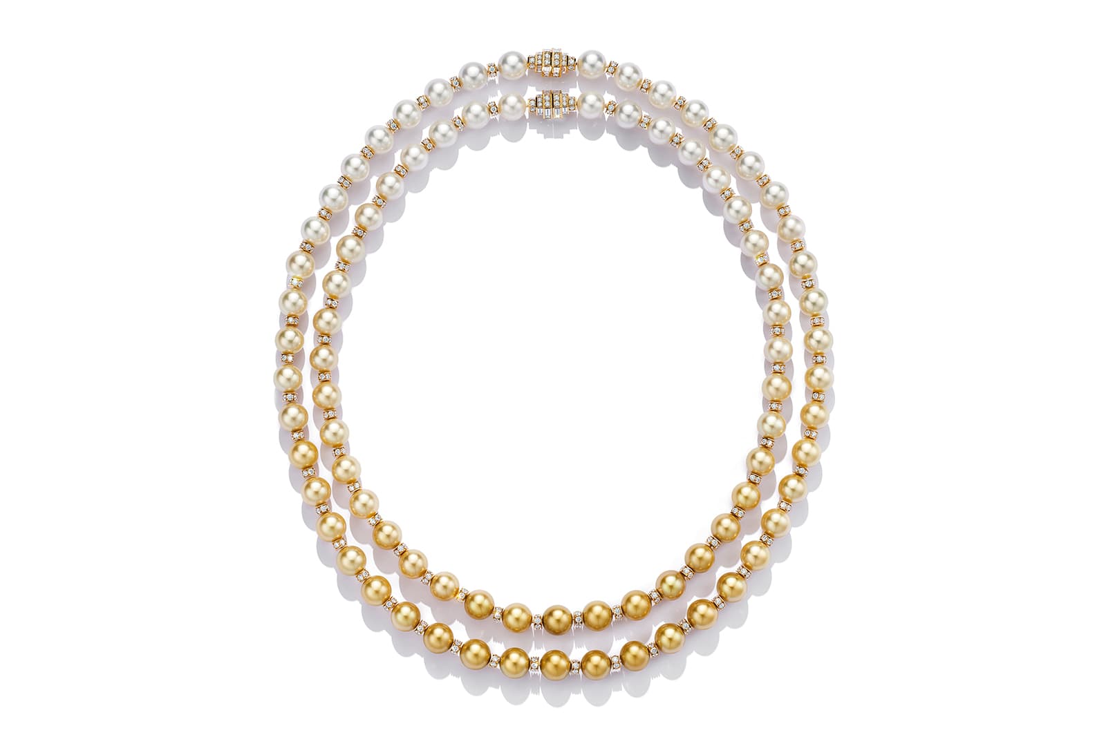  Tiffany & Co. white and golden pearl ombré necklace with diamonds from the Colors of Nature High Jewellery Collection