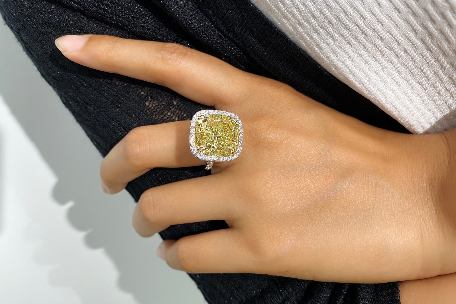 A 17 carat yellow diamond ring by Astteria