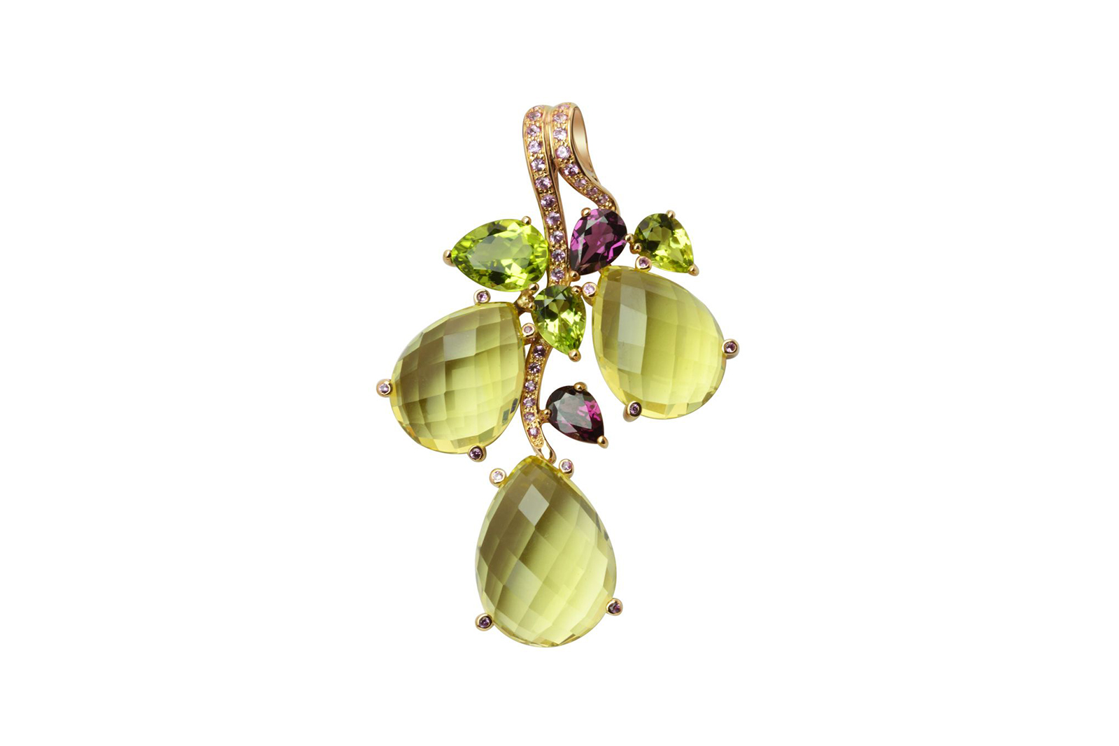  Isabelle Langlois Batik pendant with lemon quartz