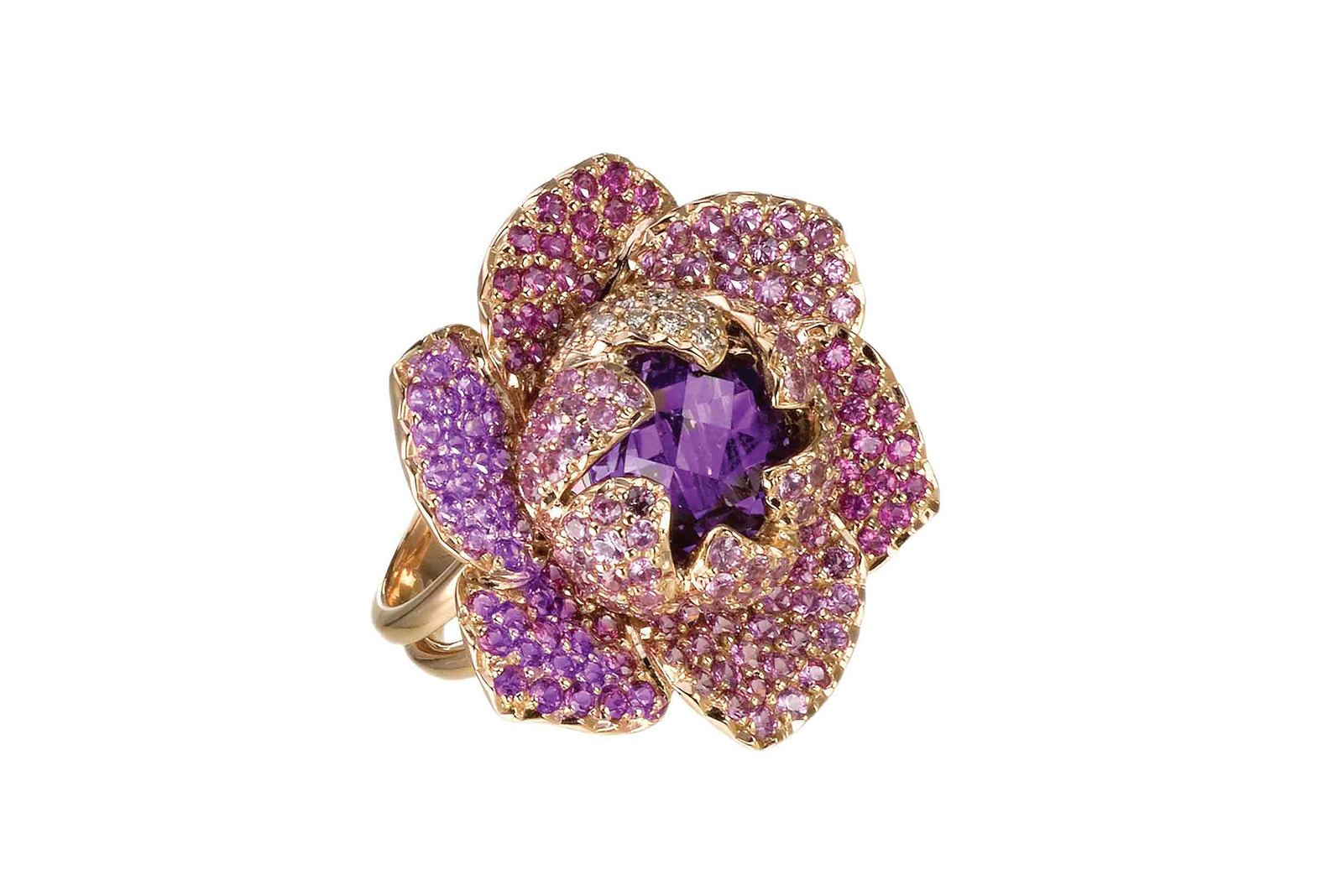  Isabelle Langlois ring with amethysts and pink sapphires