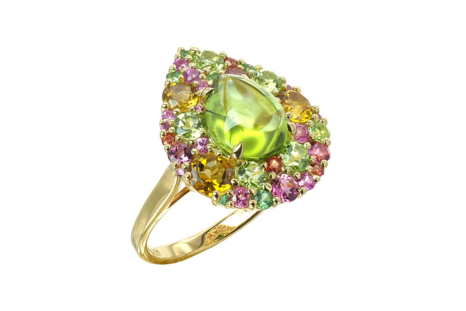  Isabelle Langlois Emotion Poire ring with prehnite