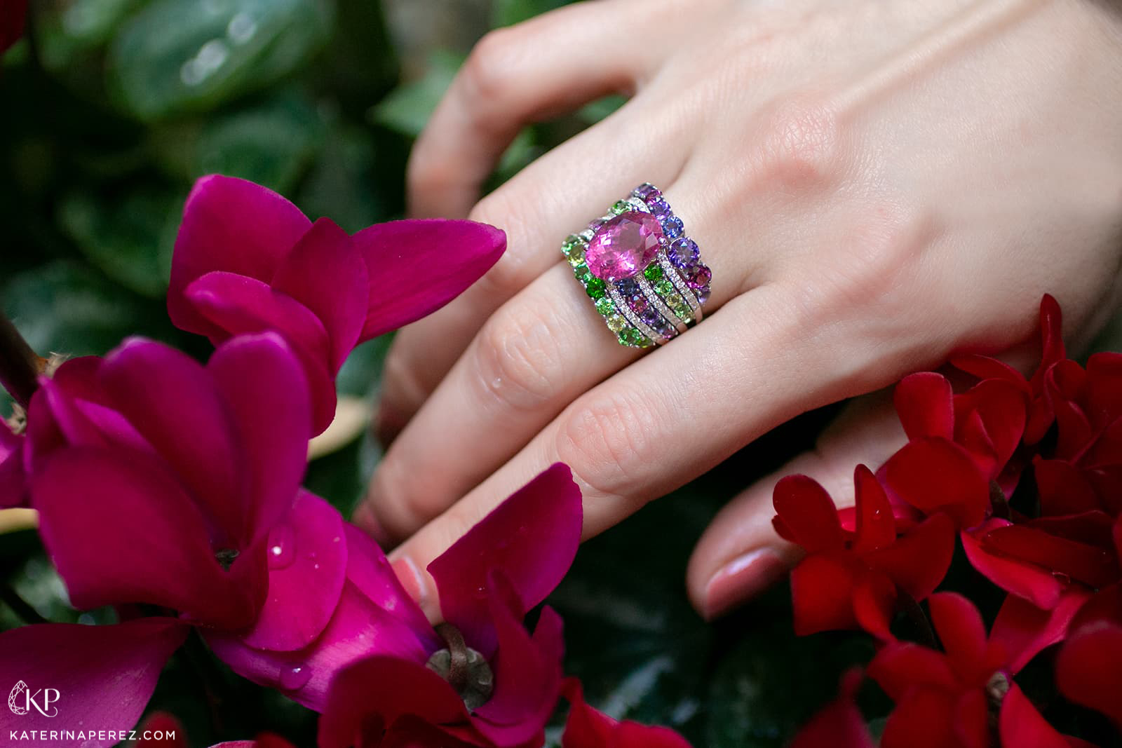 Isabelle Langlois ring with multicoloured gems