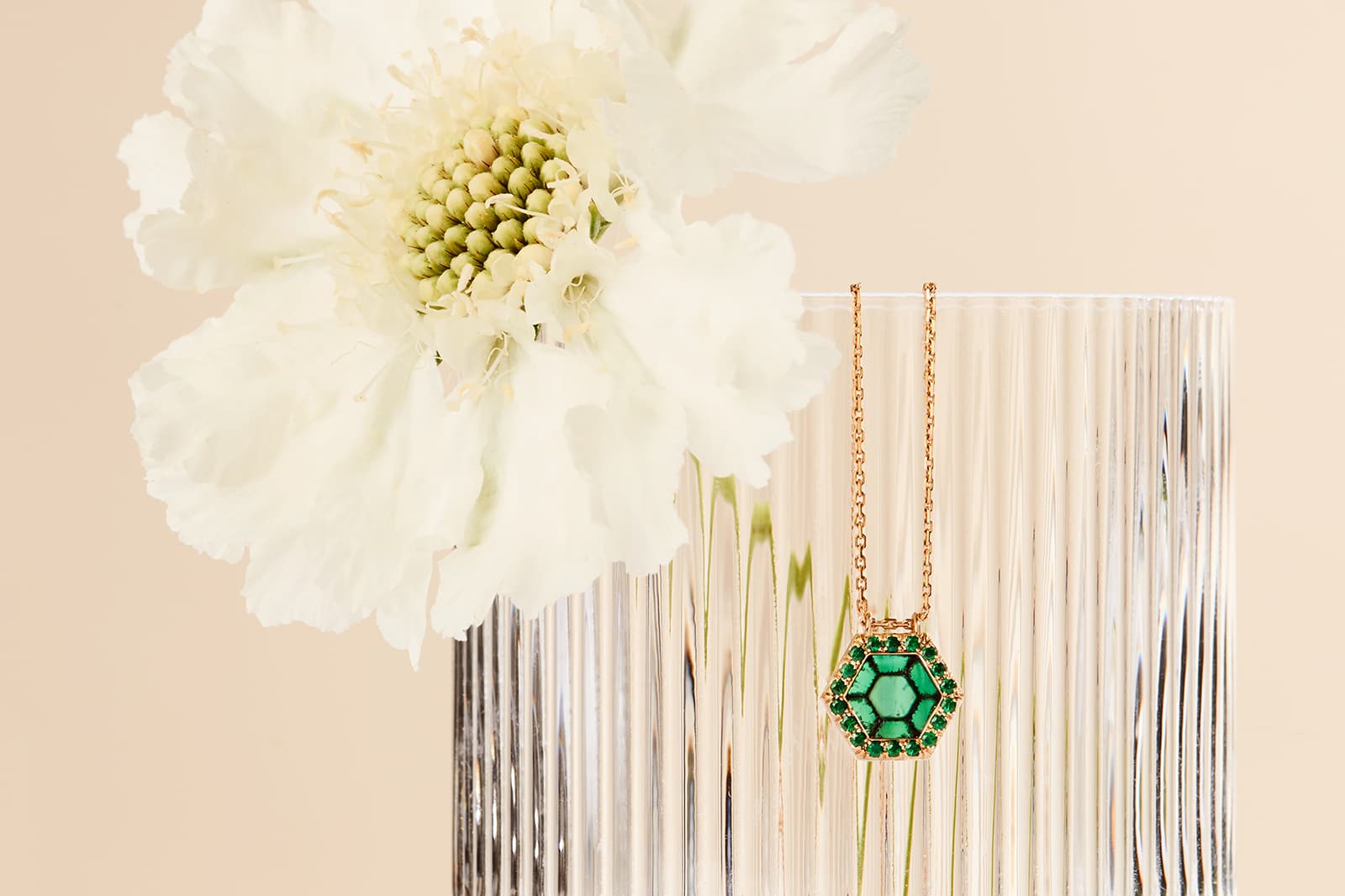  Alice Fournier reversible pendant with trapiche emerald and diamonds