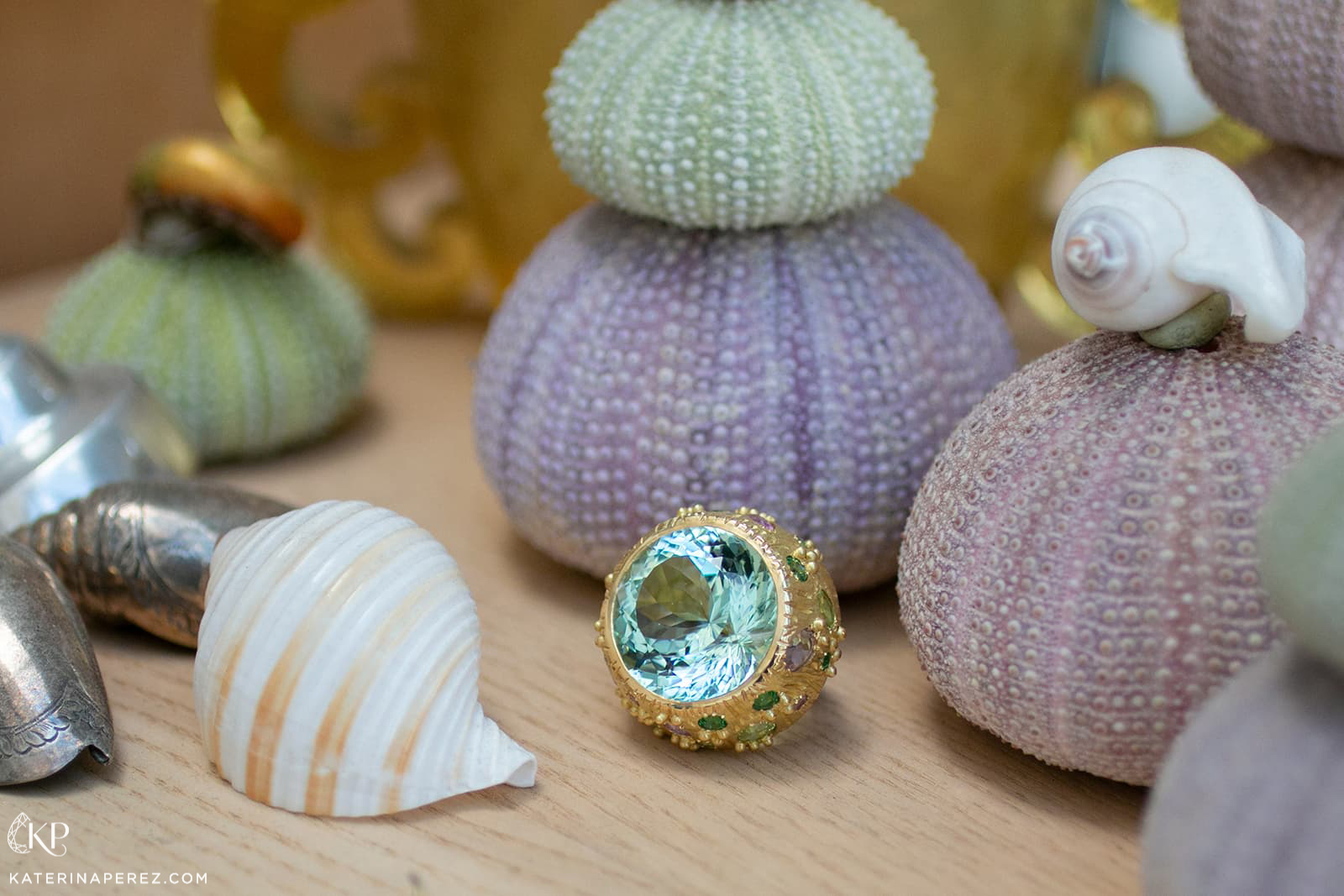  Hélène Courtaigne ring with an aquamarine