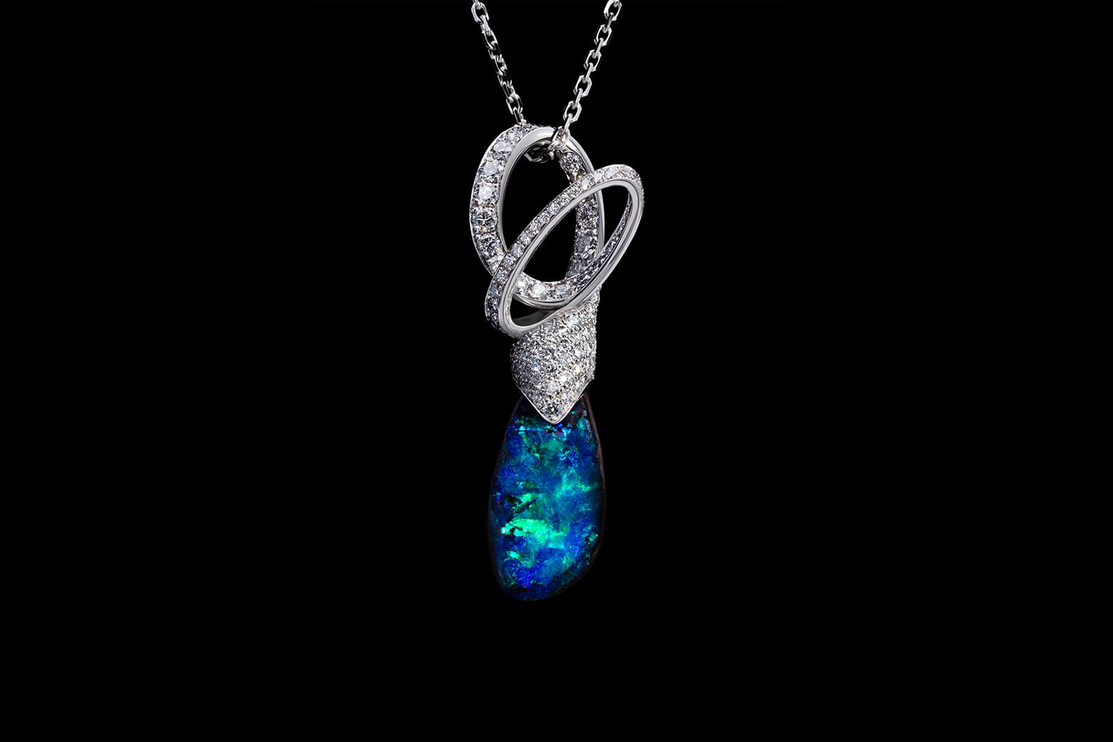  Hoehl's Creativity pendant with opal and diamonds