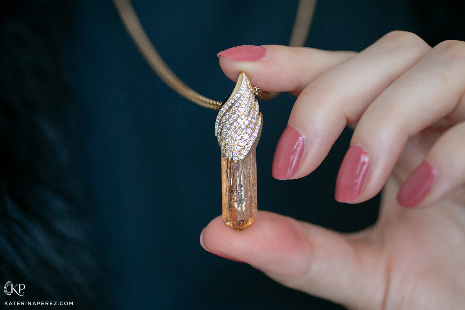 Hoehl's Imperial Energy pendant with Imperial Topaz and diamonds