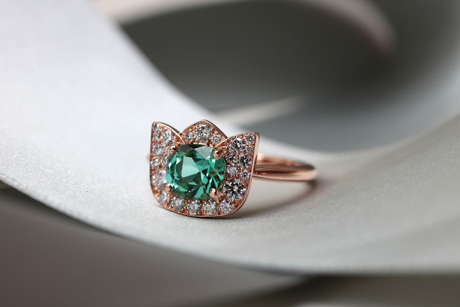 Annette Girardon tourmaline and diamonds ring