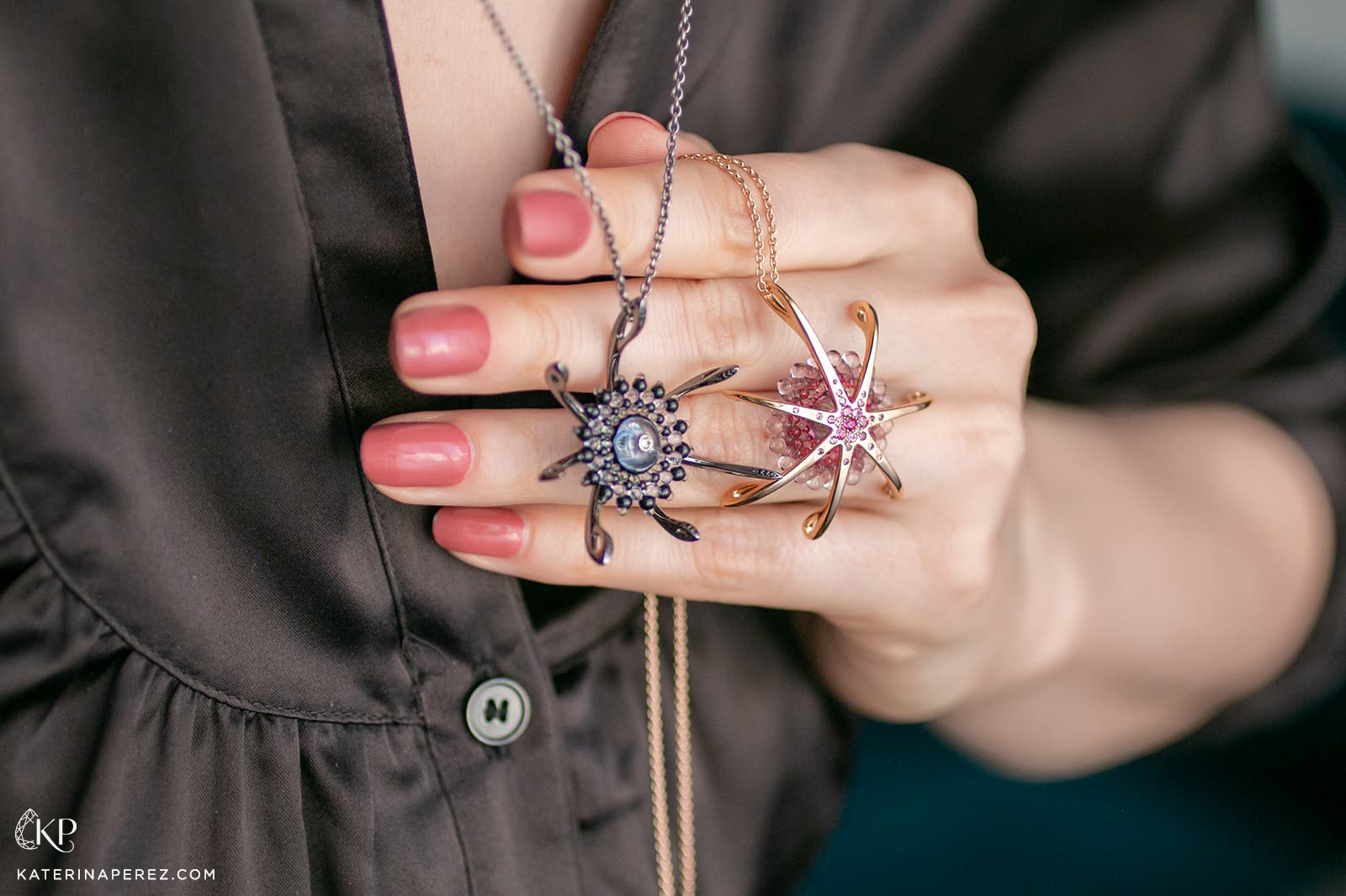  Amélie Viaene Kiku pendants made in a collaboration with Japanese artist Michi Suzuki