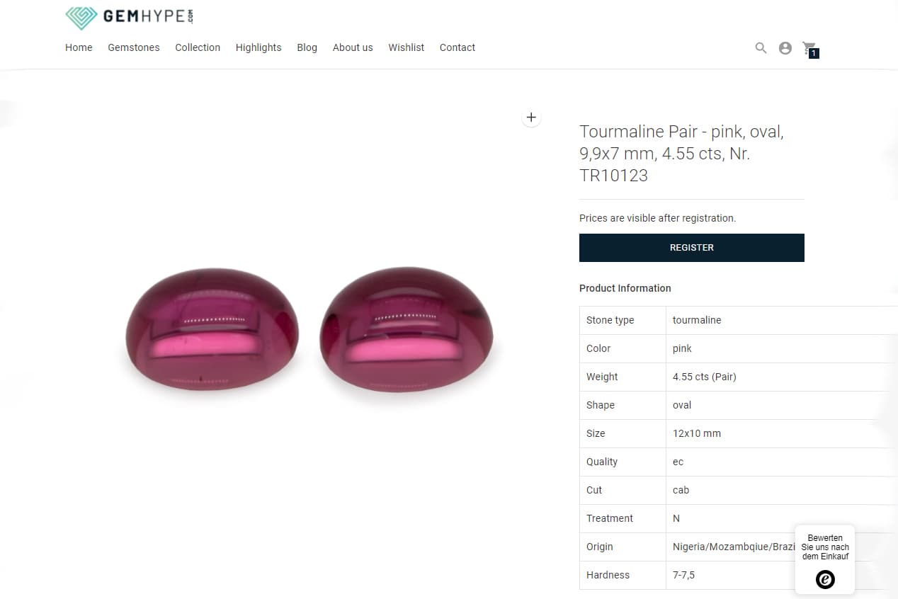  GEMHYPE.COM offers matching pairs of gemstones that are ideally suited for jewellery creations