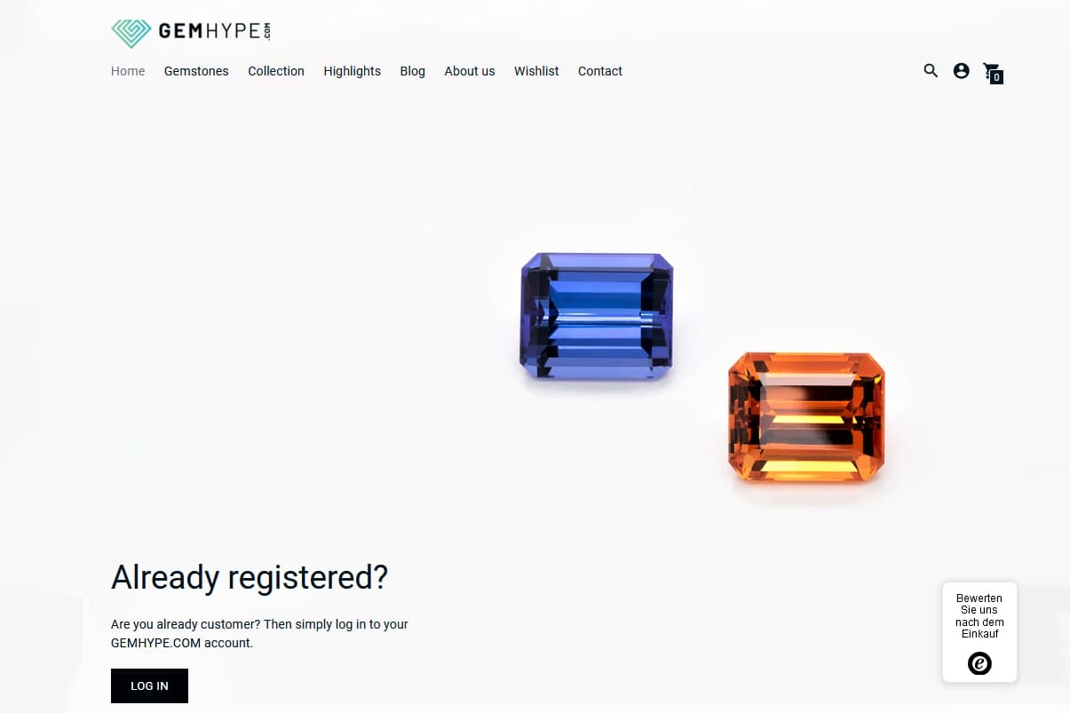 Designer brands and jewellery designers can log in to their GEMHYPE.COM account to buy coloured gemstones online