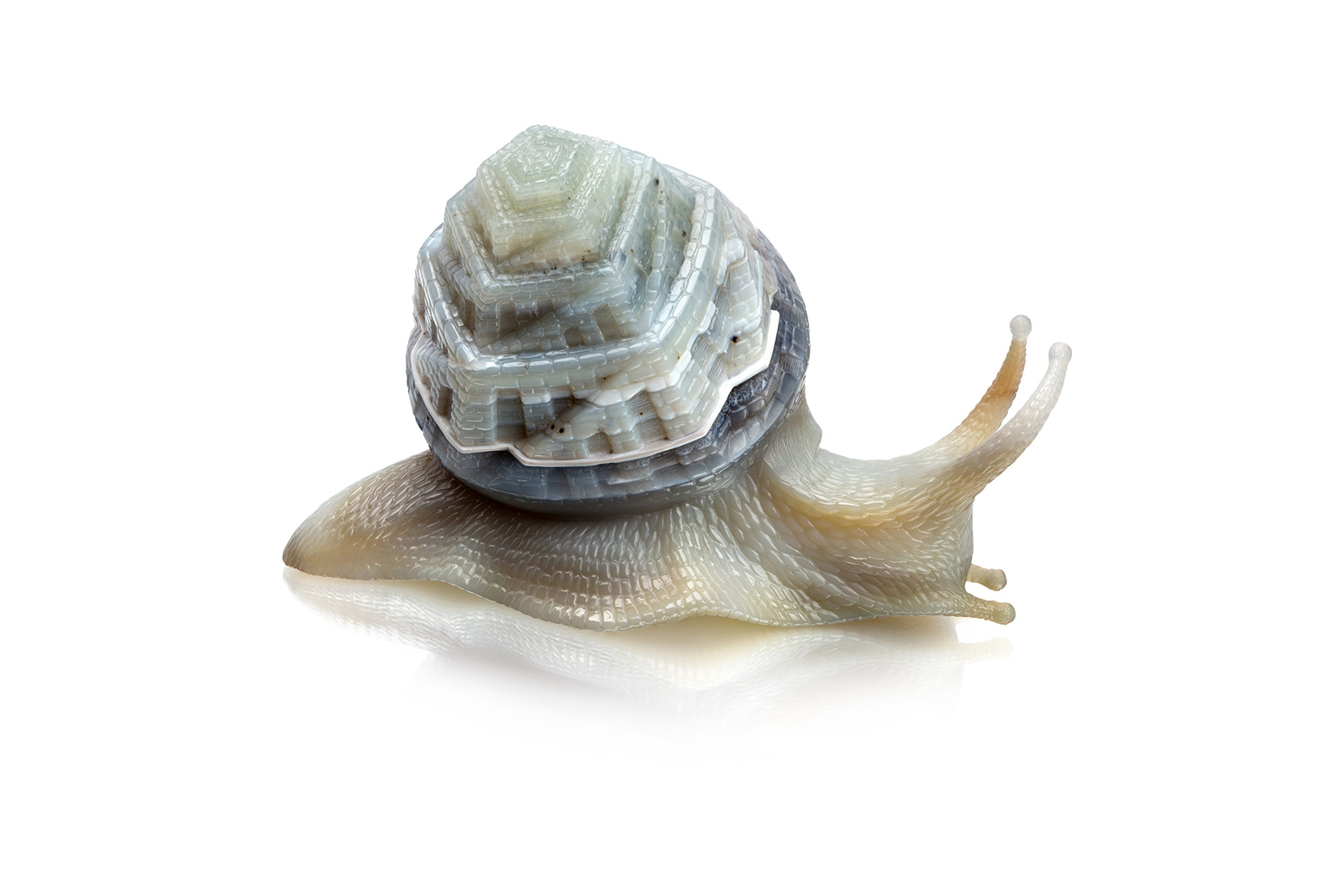  Sculptural miniature snail carving by Anna Nova