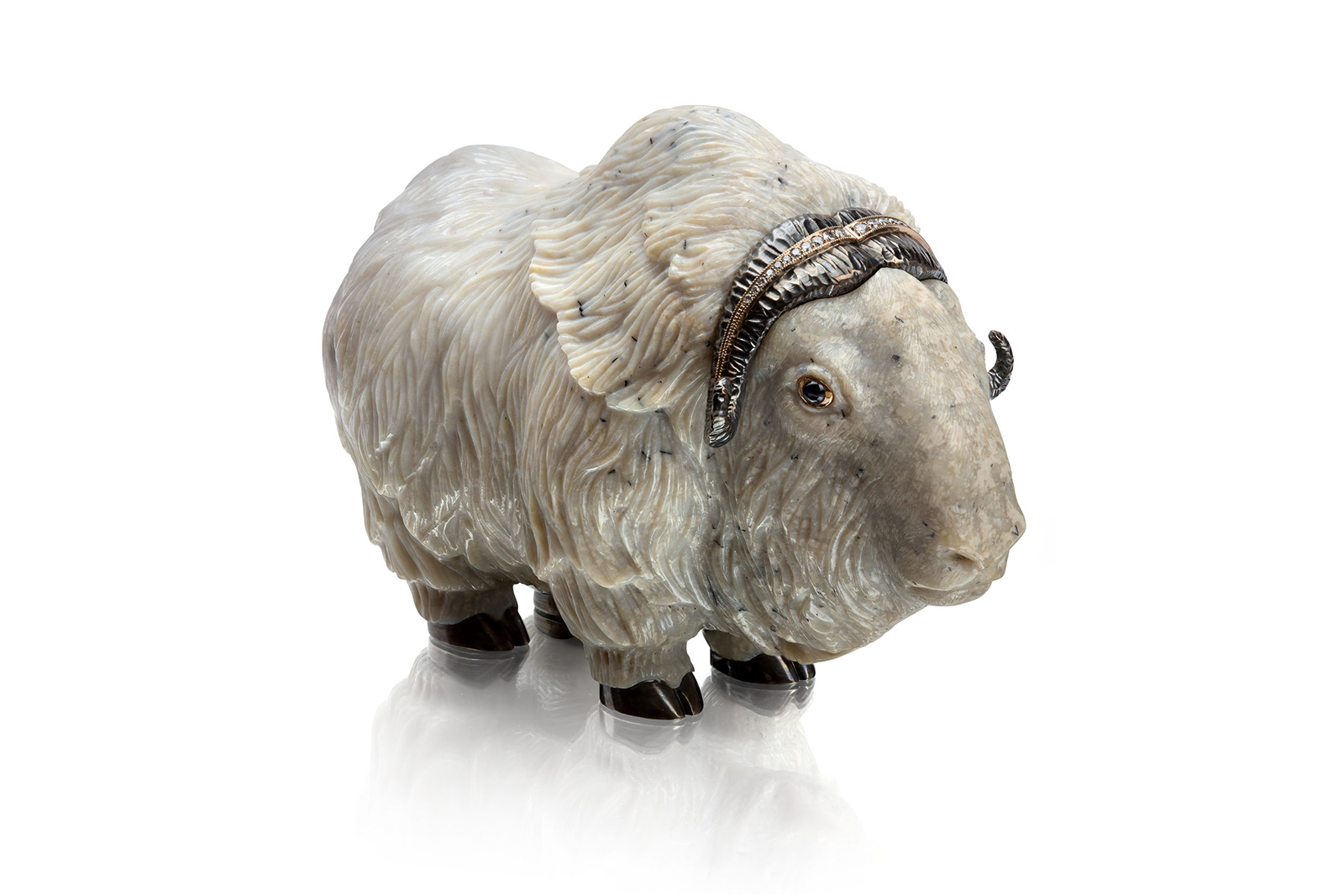  Sculptural miniature musk ox by Anna Nova