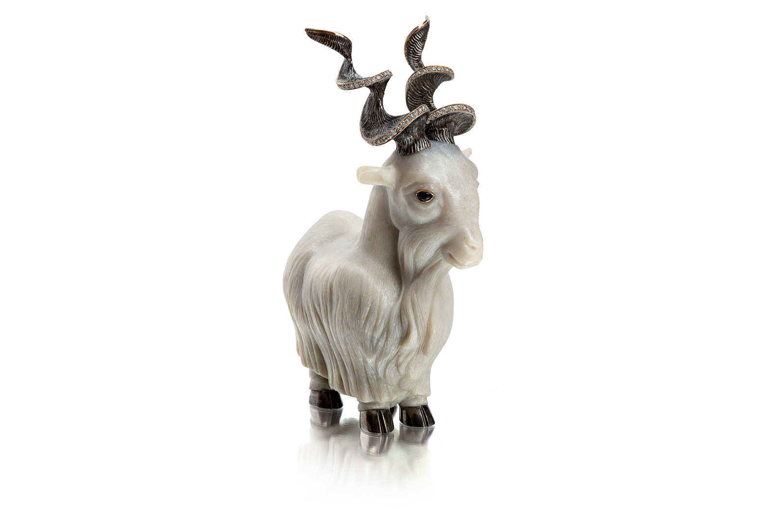  Sculptural miniature mountain goat by Anna Nova