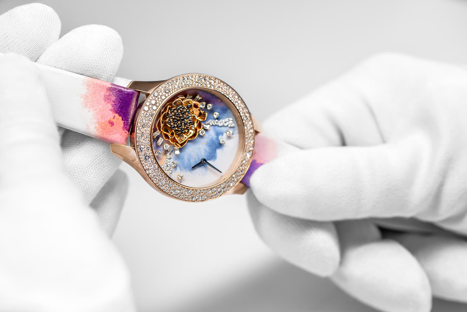  The Dior Grand Soir ‘Aquarelle’ watch was inspired by Monsieur Dior and the inks he used to design his fashion collections