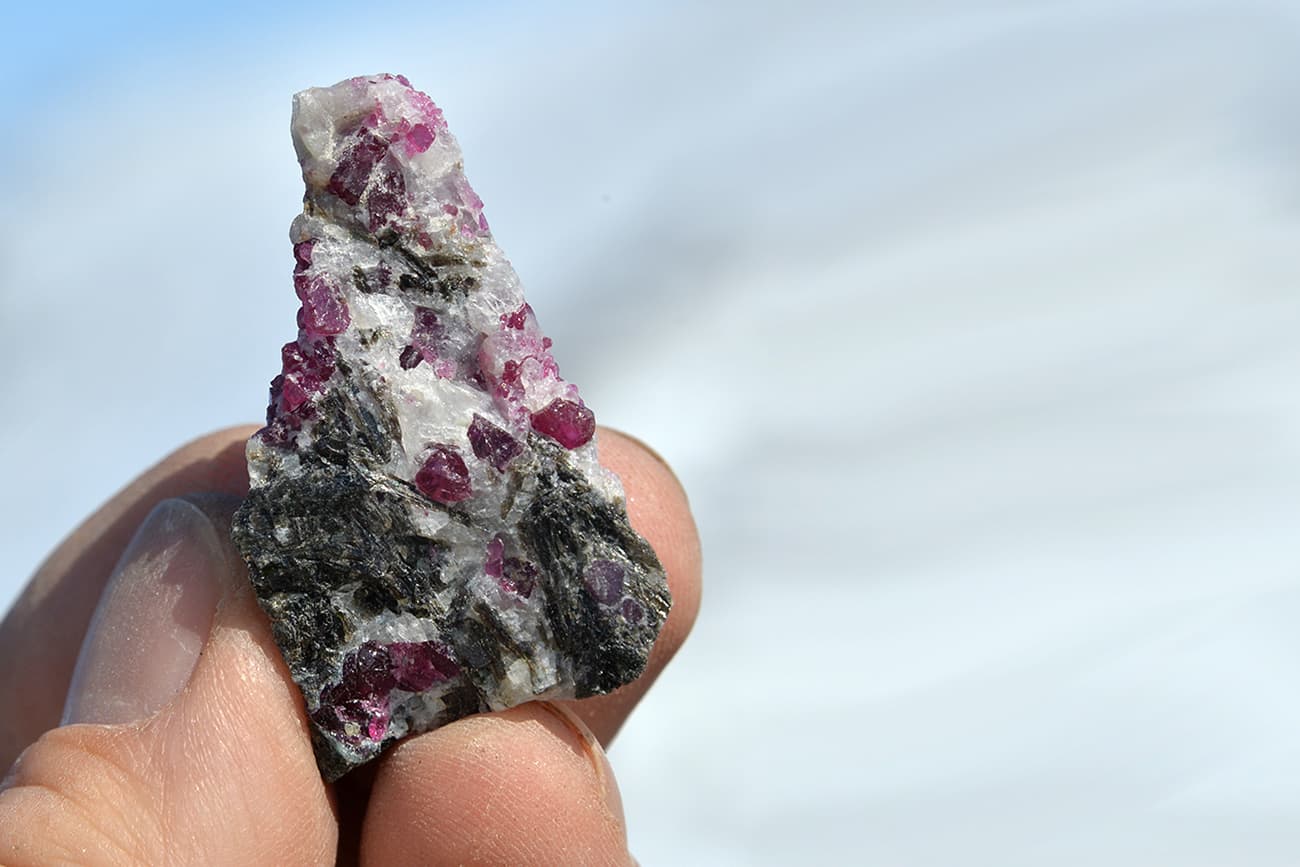  The natural crystalline form of Greenlandic Aappaluttoq mine rubies