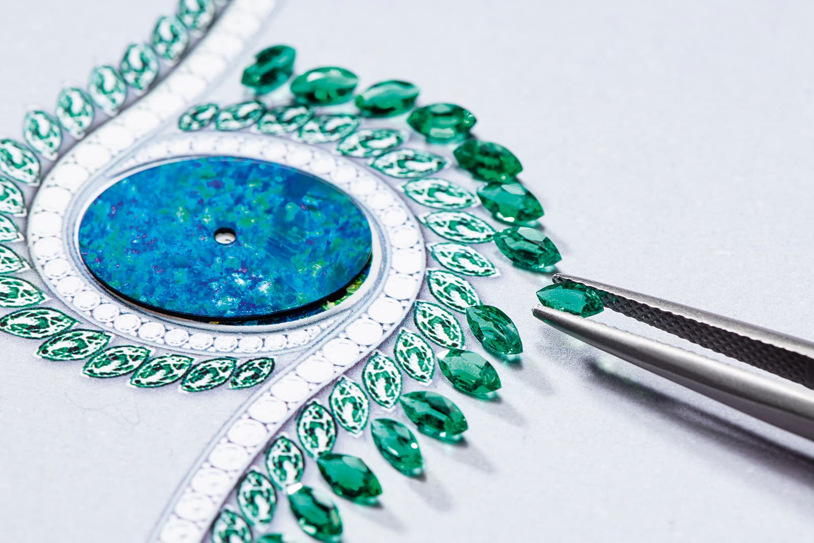  Designing the Piaget Limelight Gala High Jewellery Black Opal watch with 83 marquise-cut emeralds