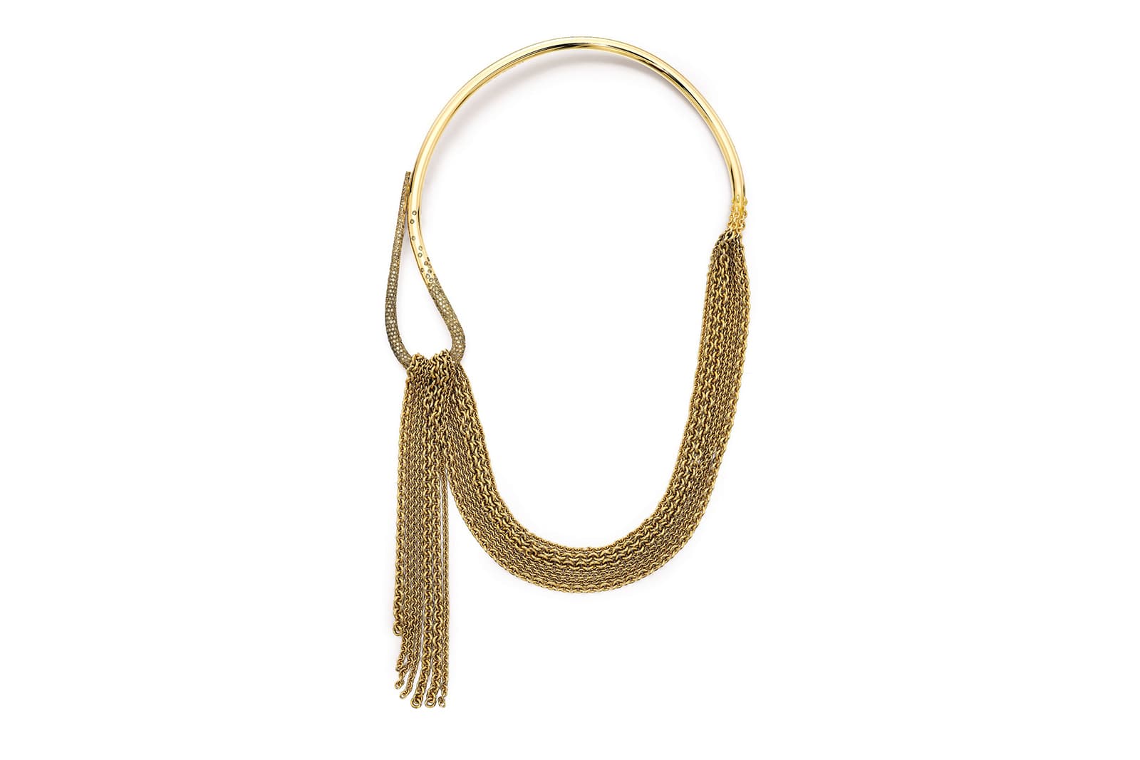 A gold and diamond necklace by Hermès